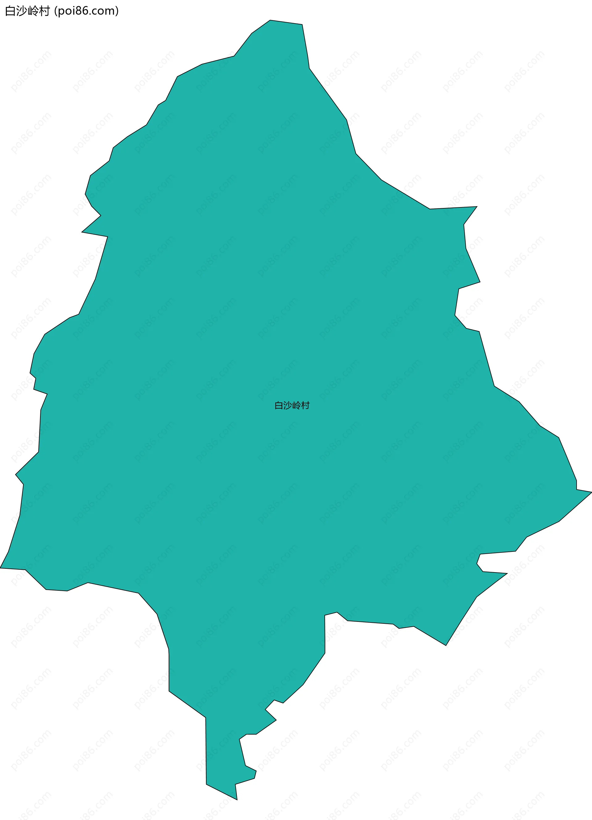 白沙岭村边界地图