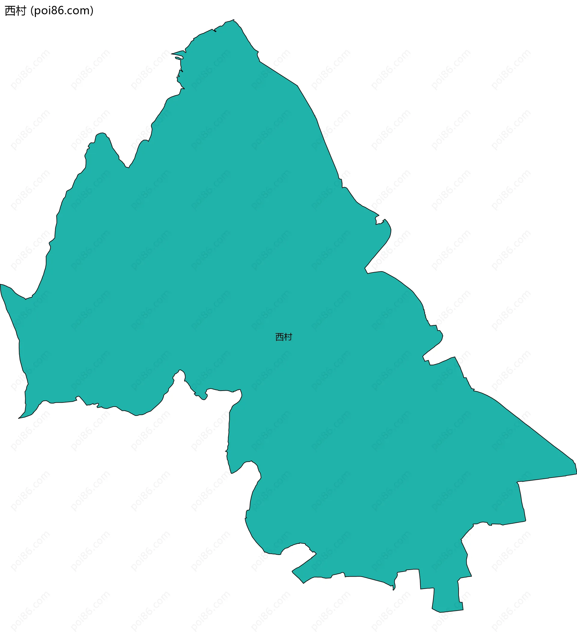 西村边界地图