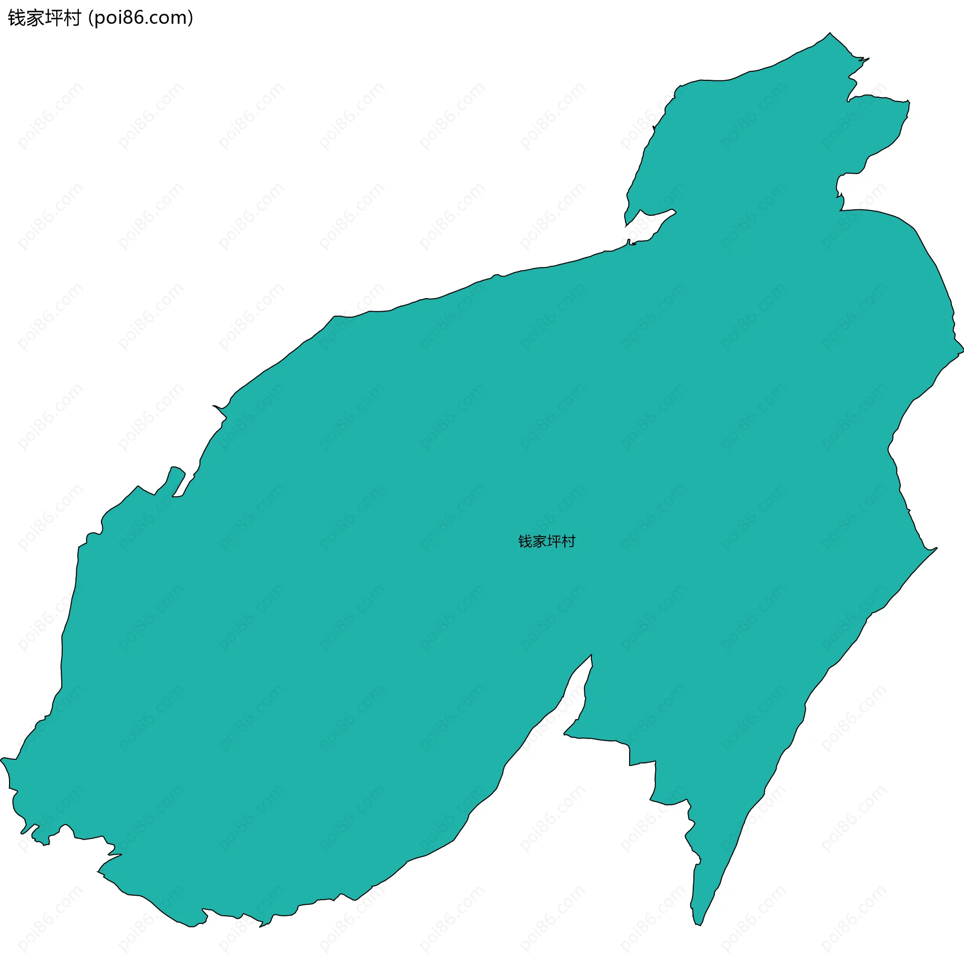 钱家坪村边界地图