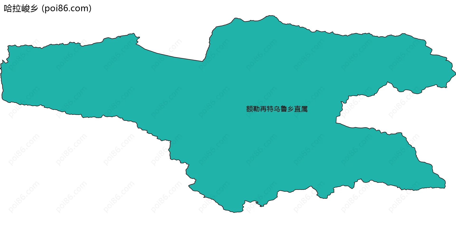 哈拉峻乡边界地图(五级行政区划)