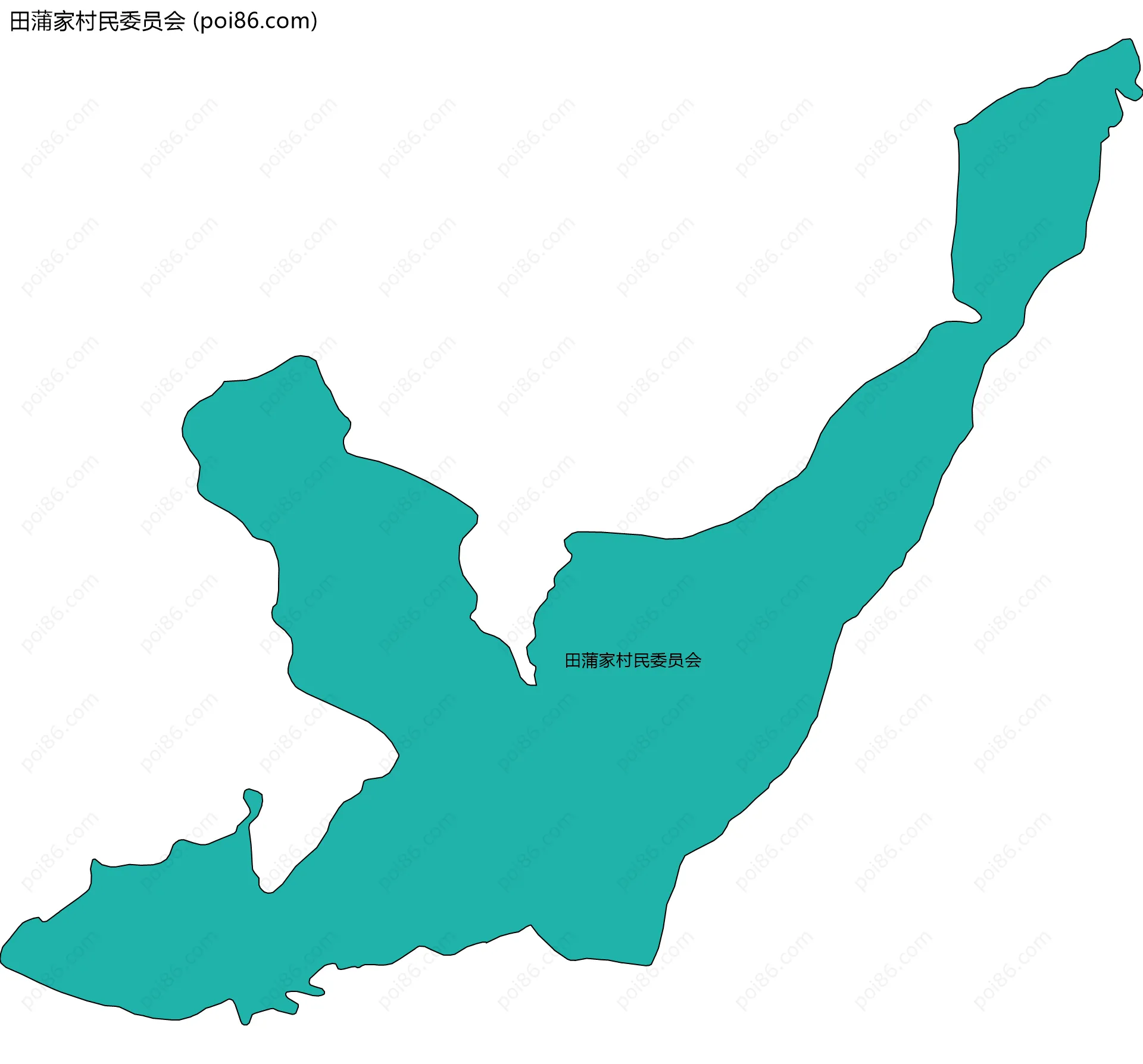 田蒲家村民委员会边界地图