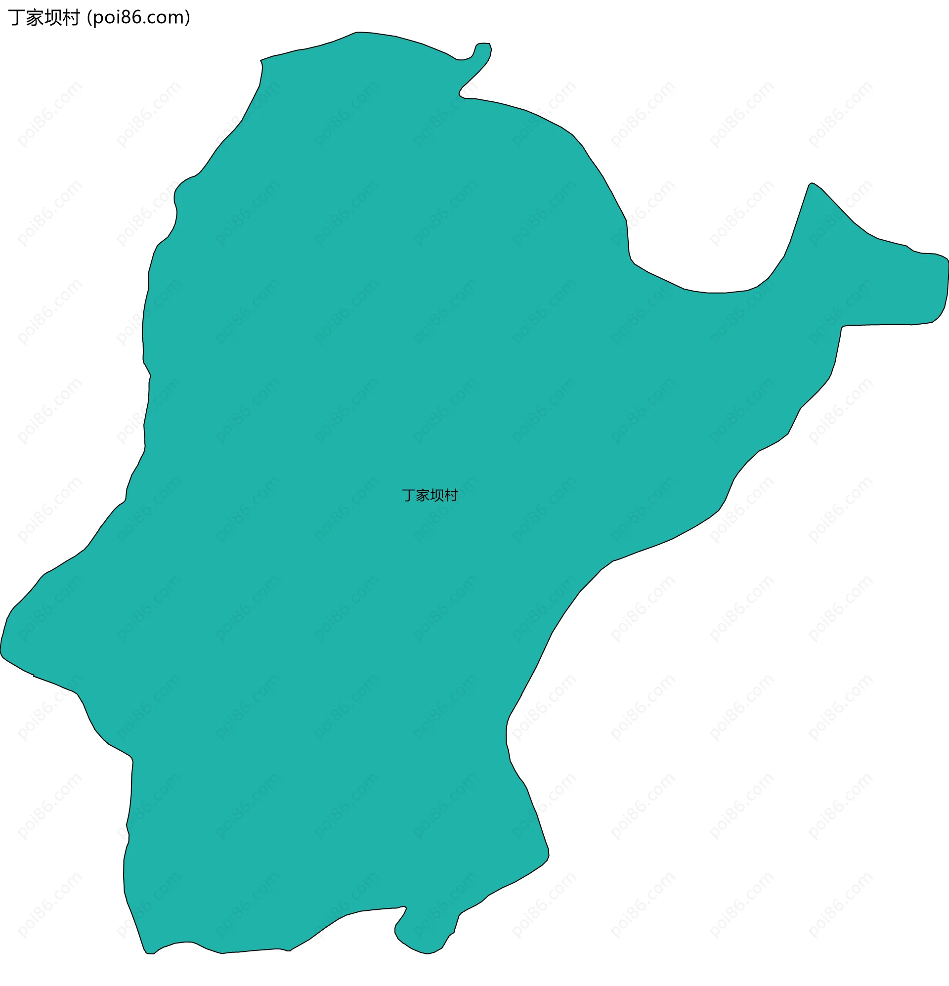 丁家坝村边界地图