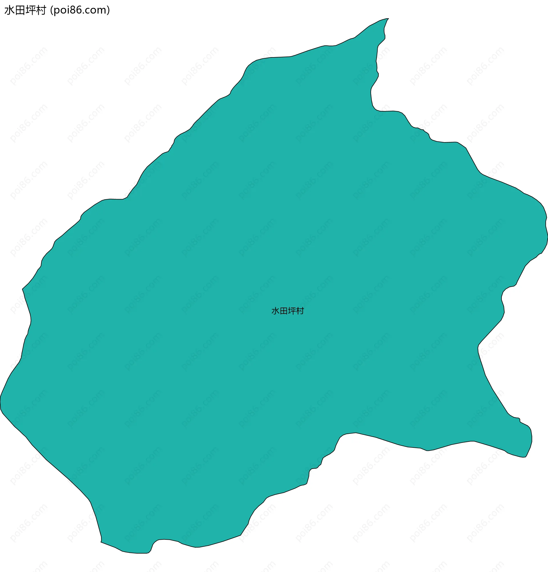 水田坪村边界地图