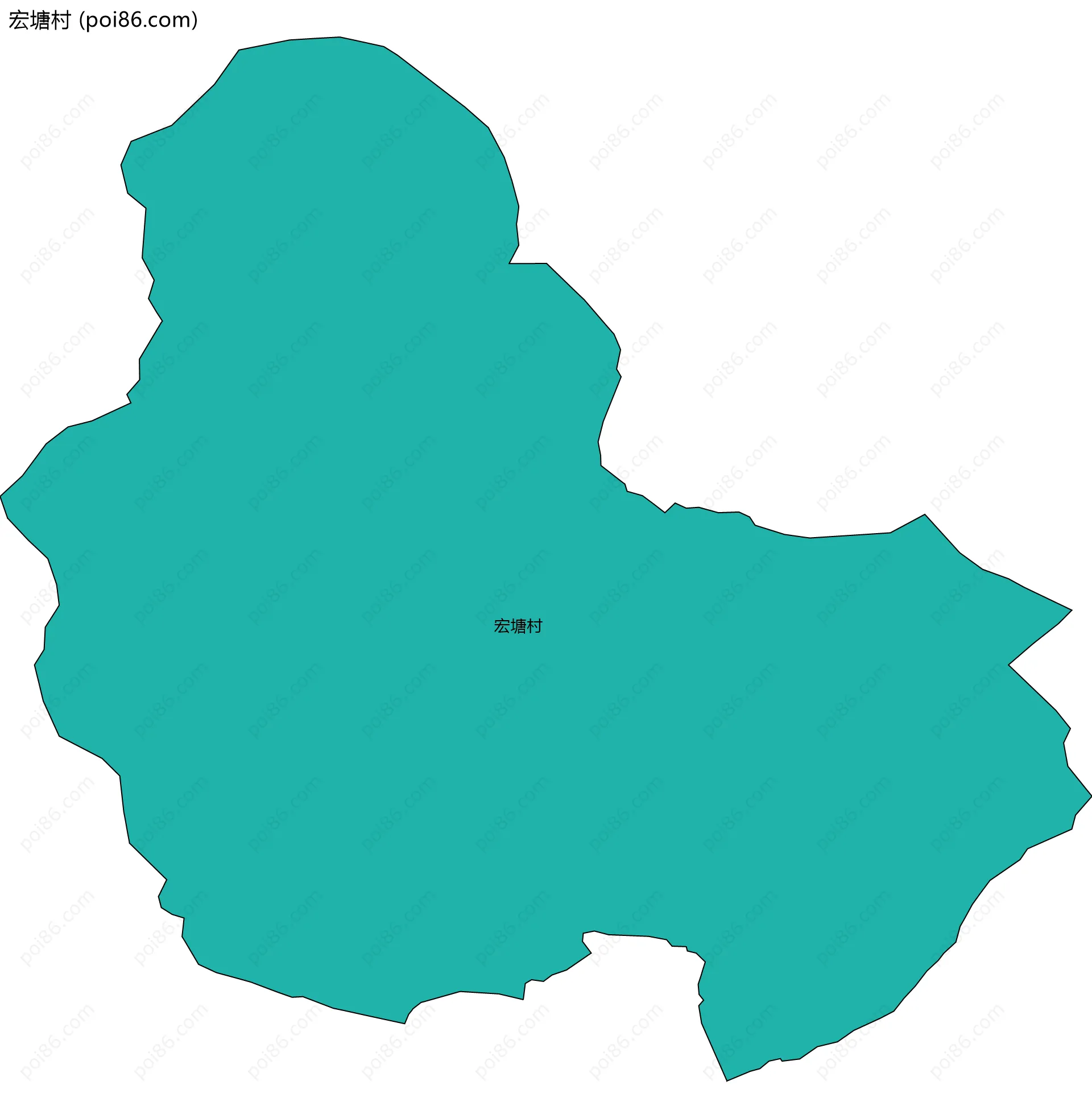 宏塘村边界地图