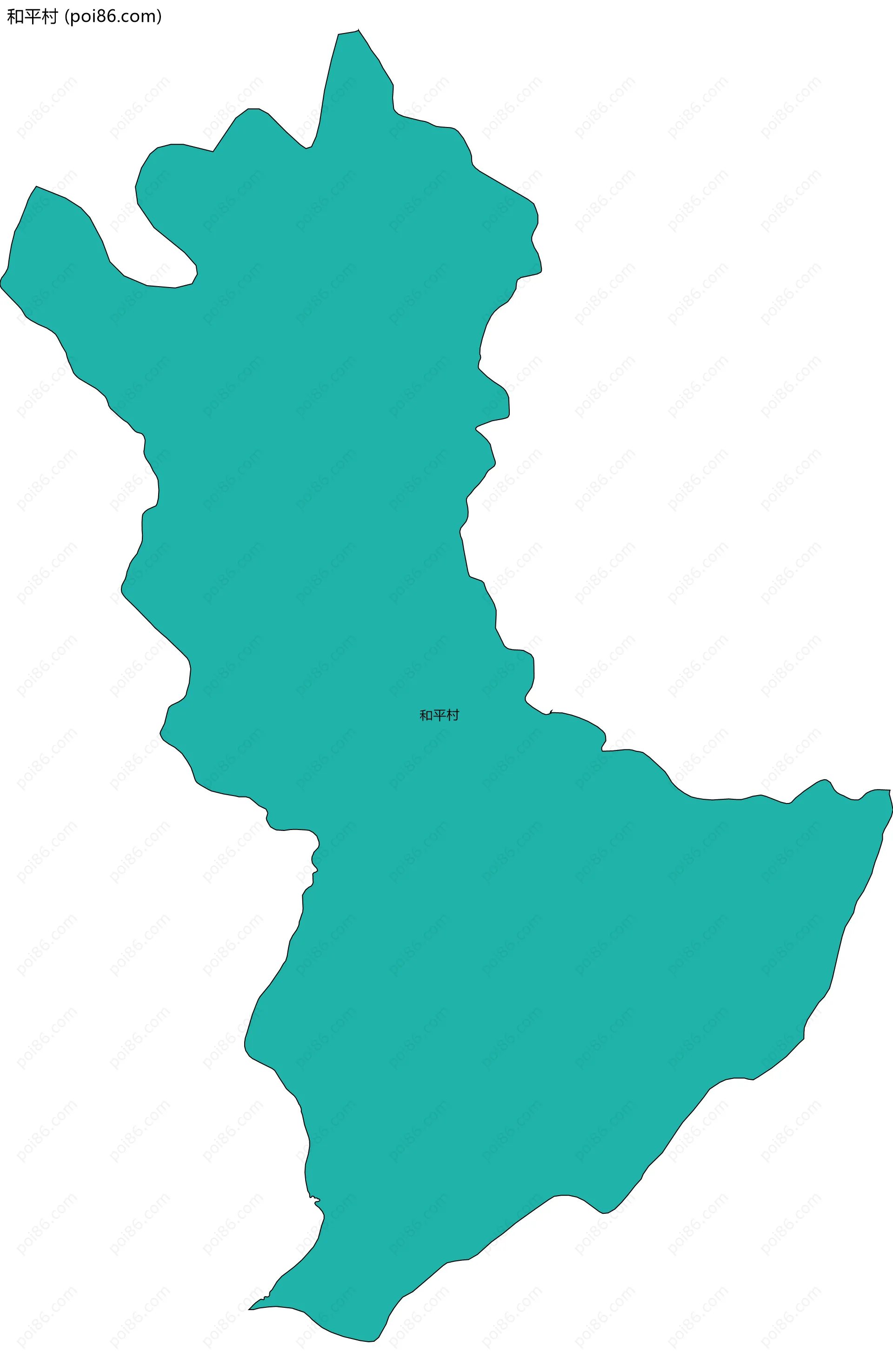 和平村边界地图