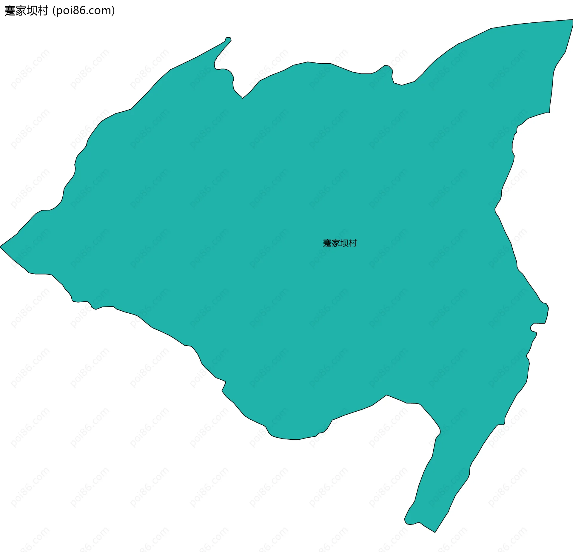 蹇家坝村边界地图