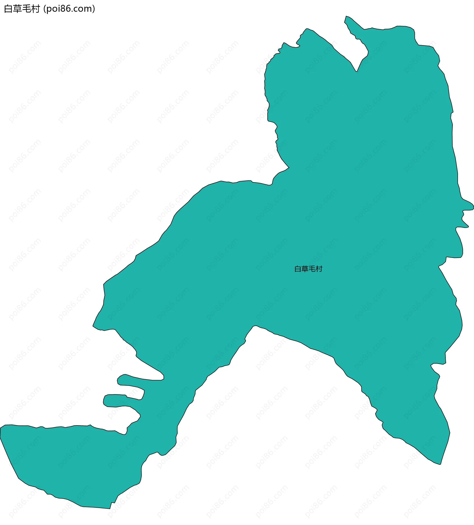 白草毛村边界地图