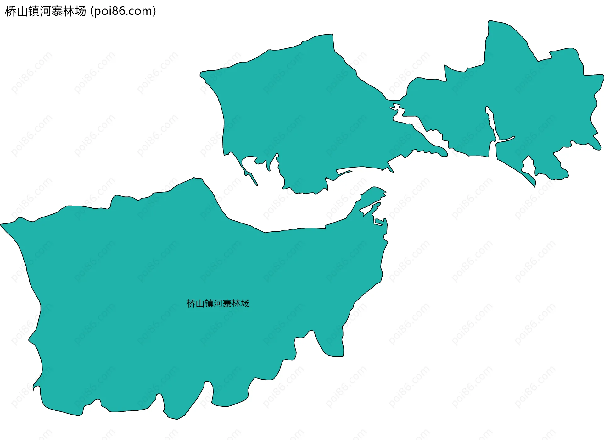 桥山镇河寨林场边界地图(五级行政区划)