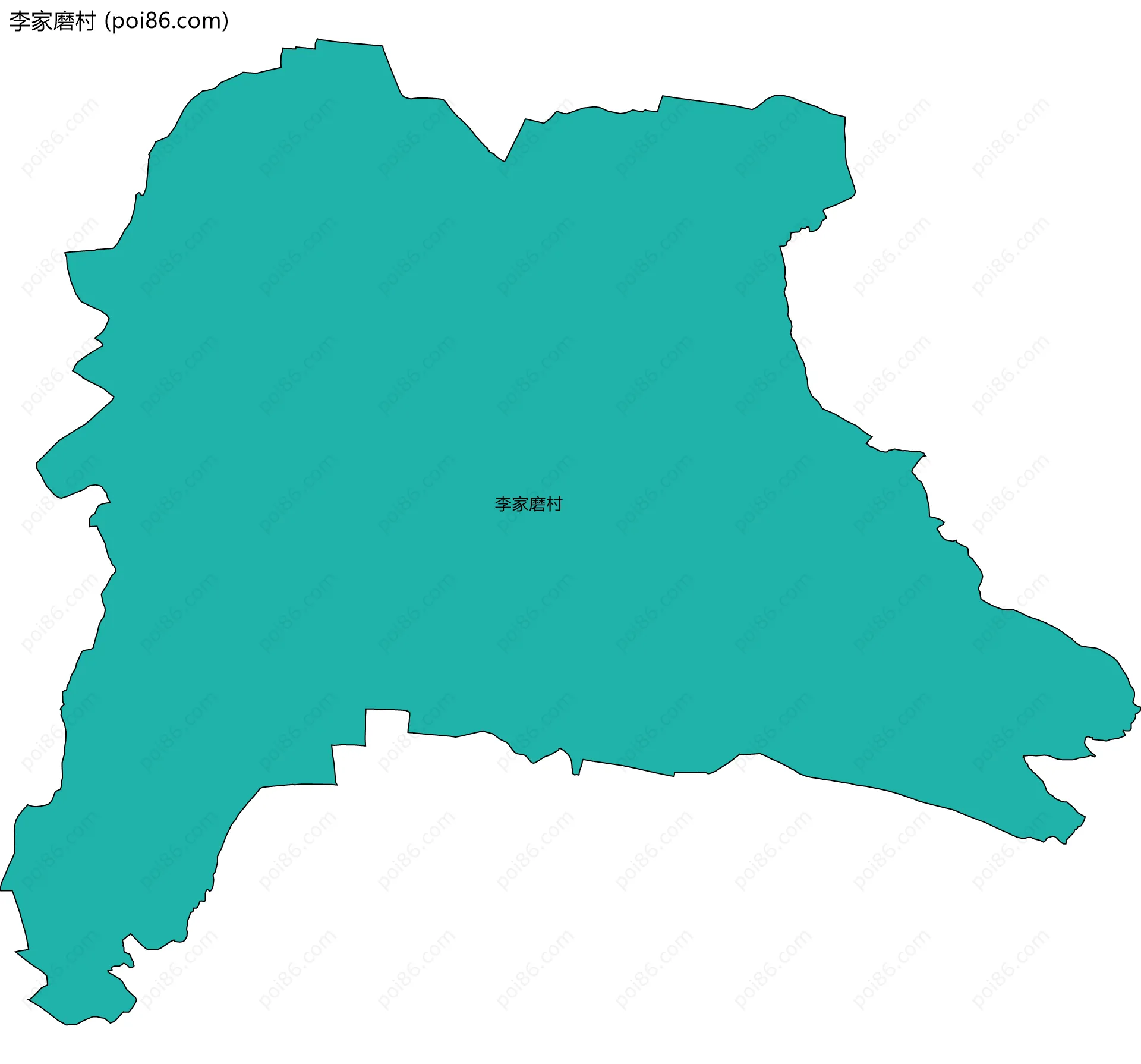 李家磨村边界地图