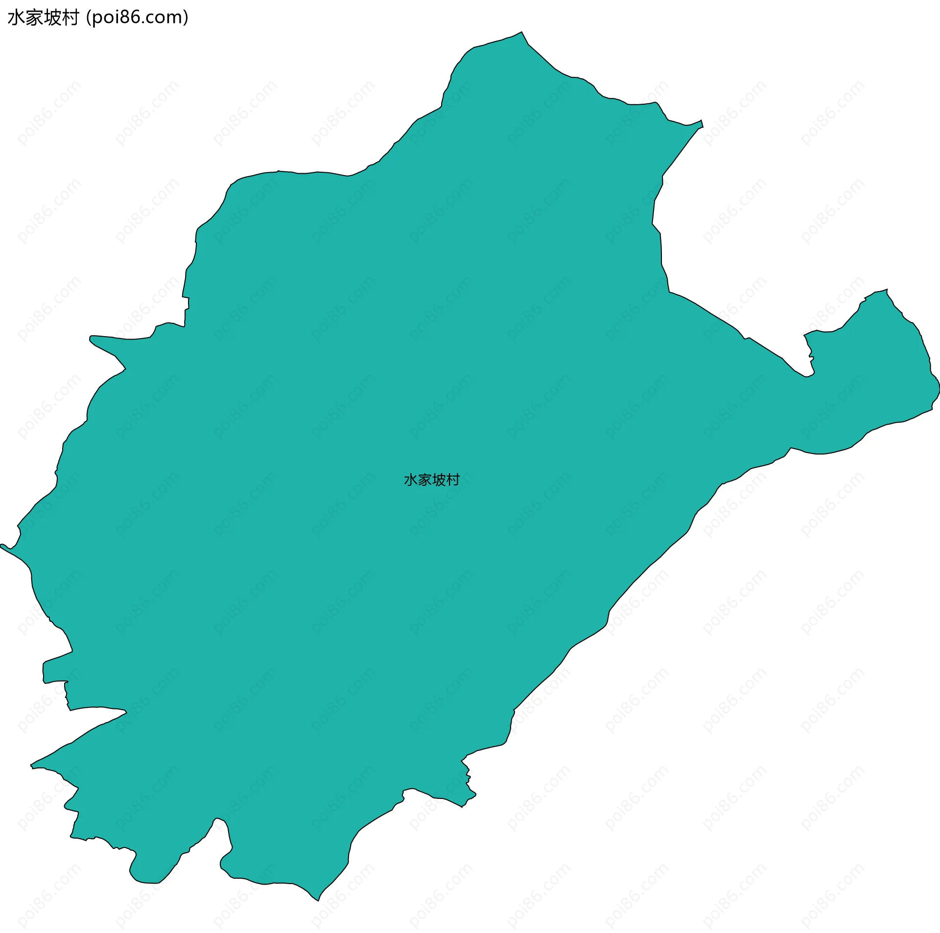 水家坡村边界地图