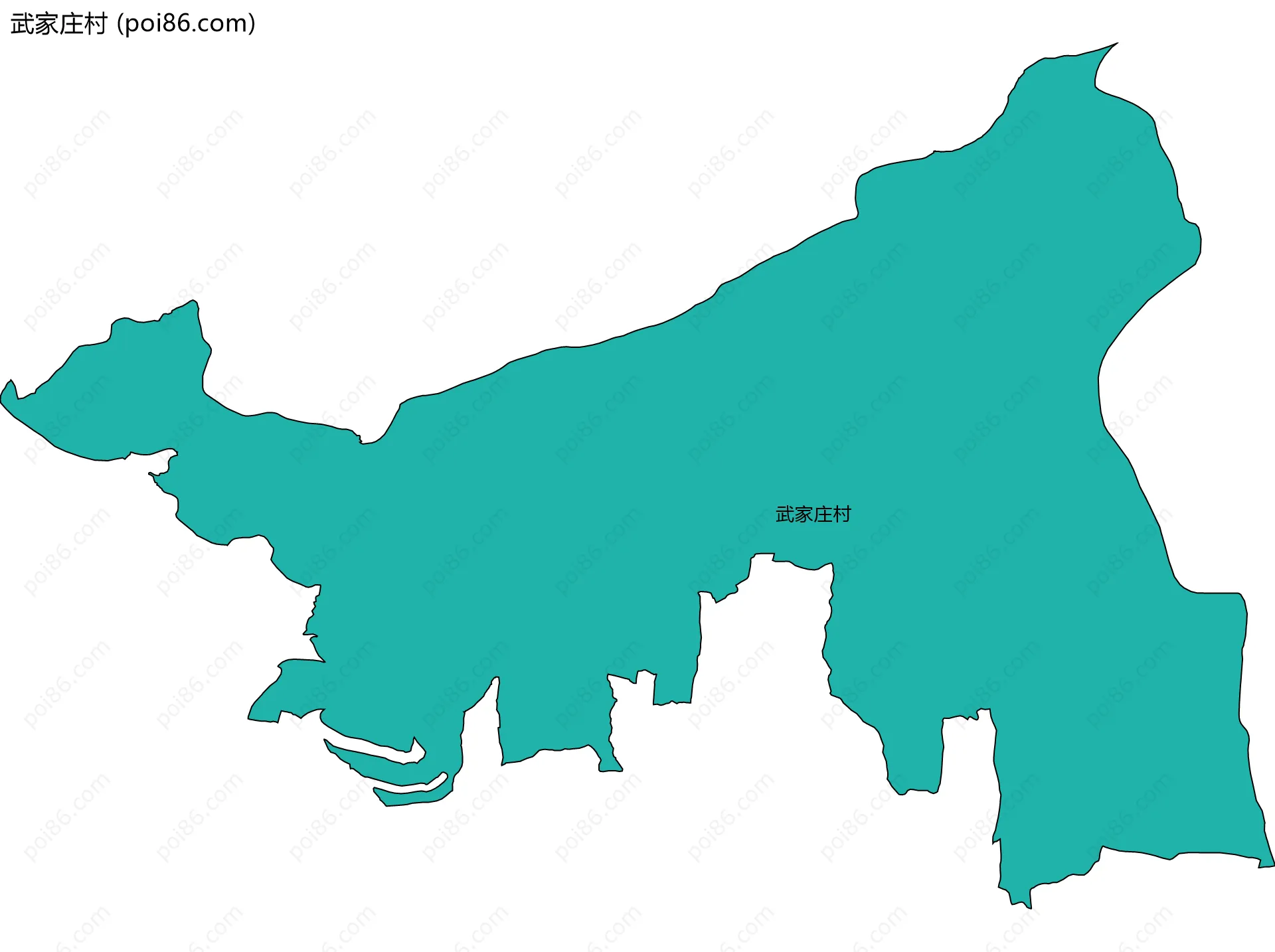 武家庄村边界地图
