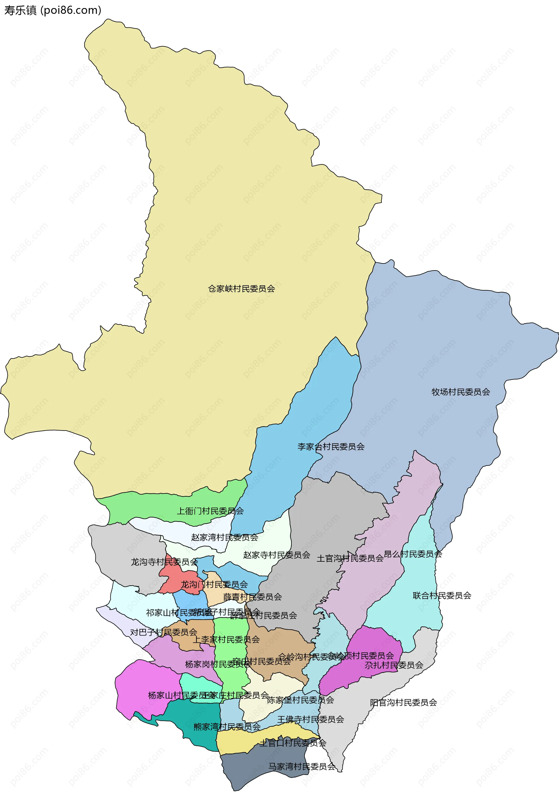 寿乐镇边界地图(五级行政区划)