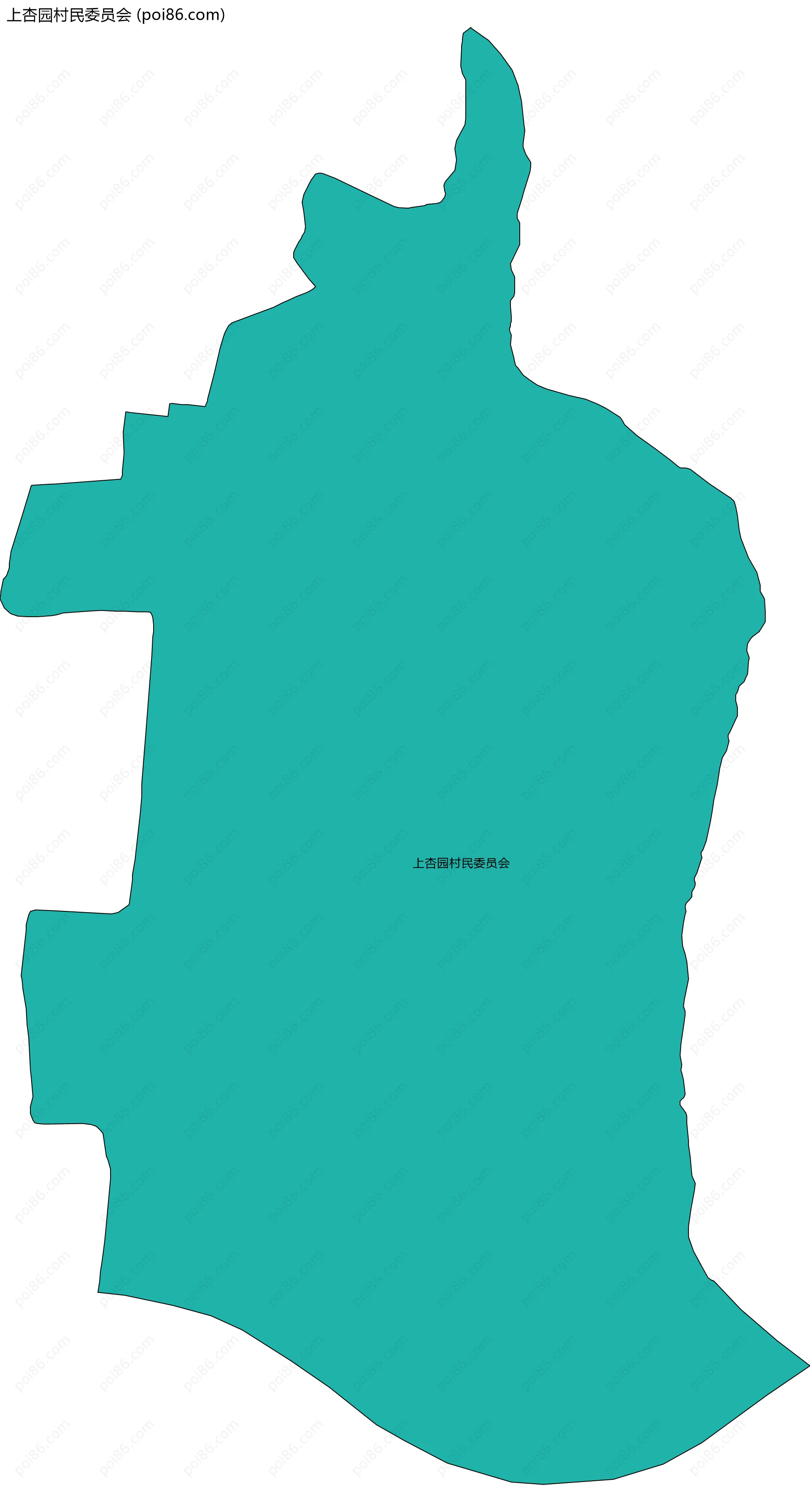 上杏园村民委员会边界地图