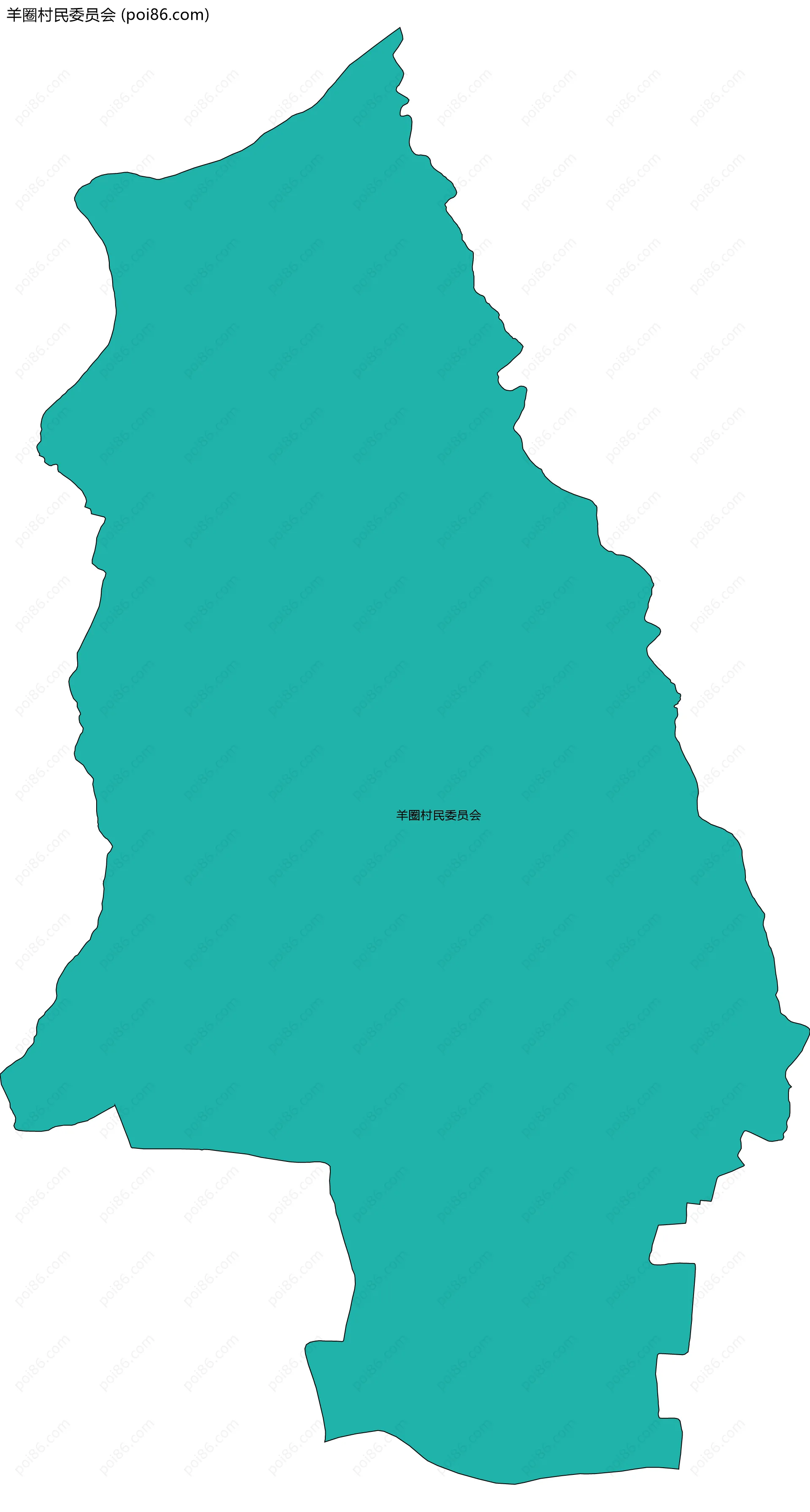 羊圈村民委员会边界地图