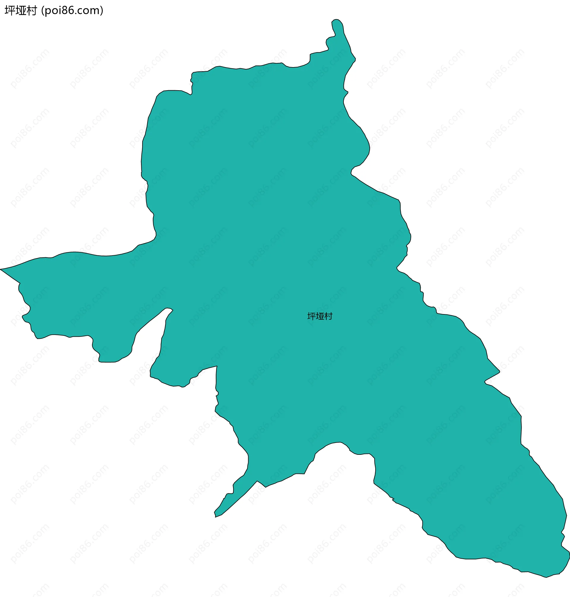 坪垭村边界地图