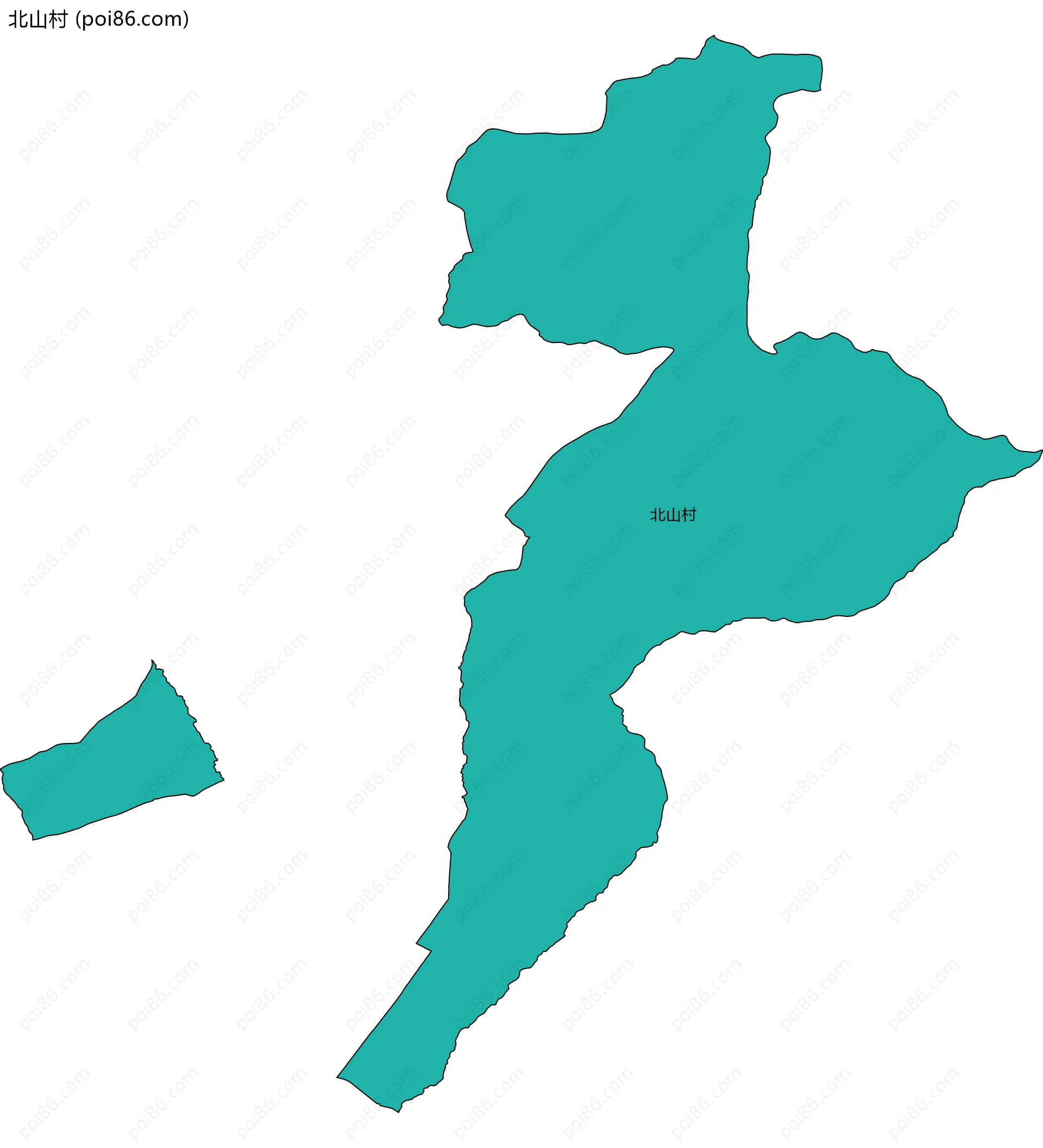 北山村边界地图