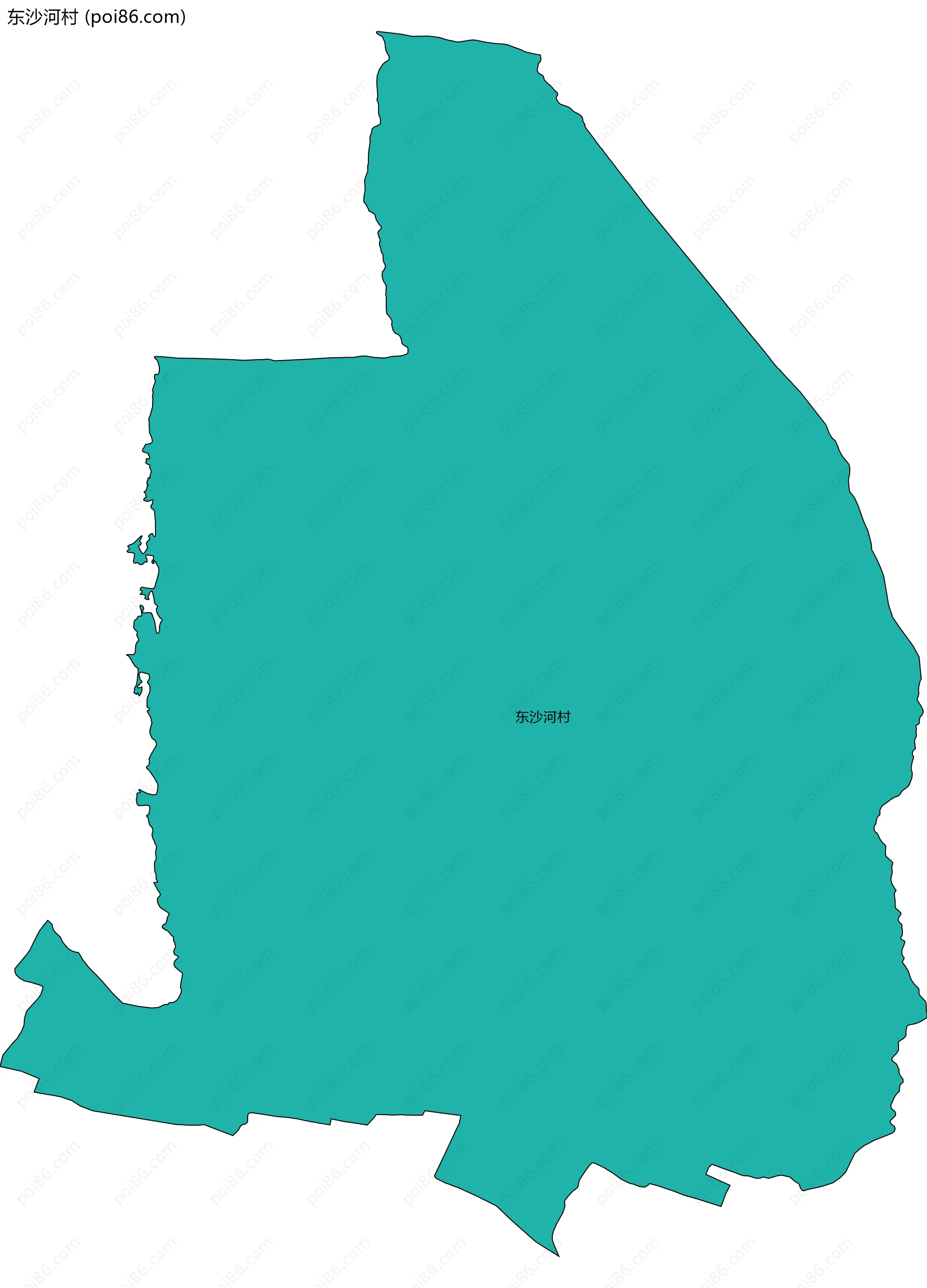 东沙河村边界地图