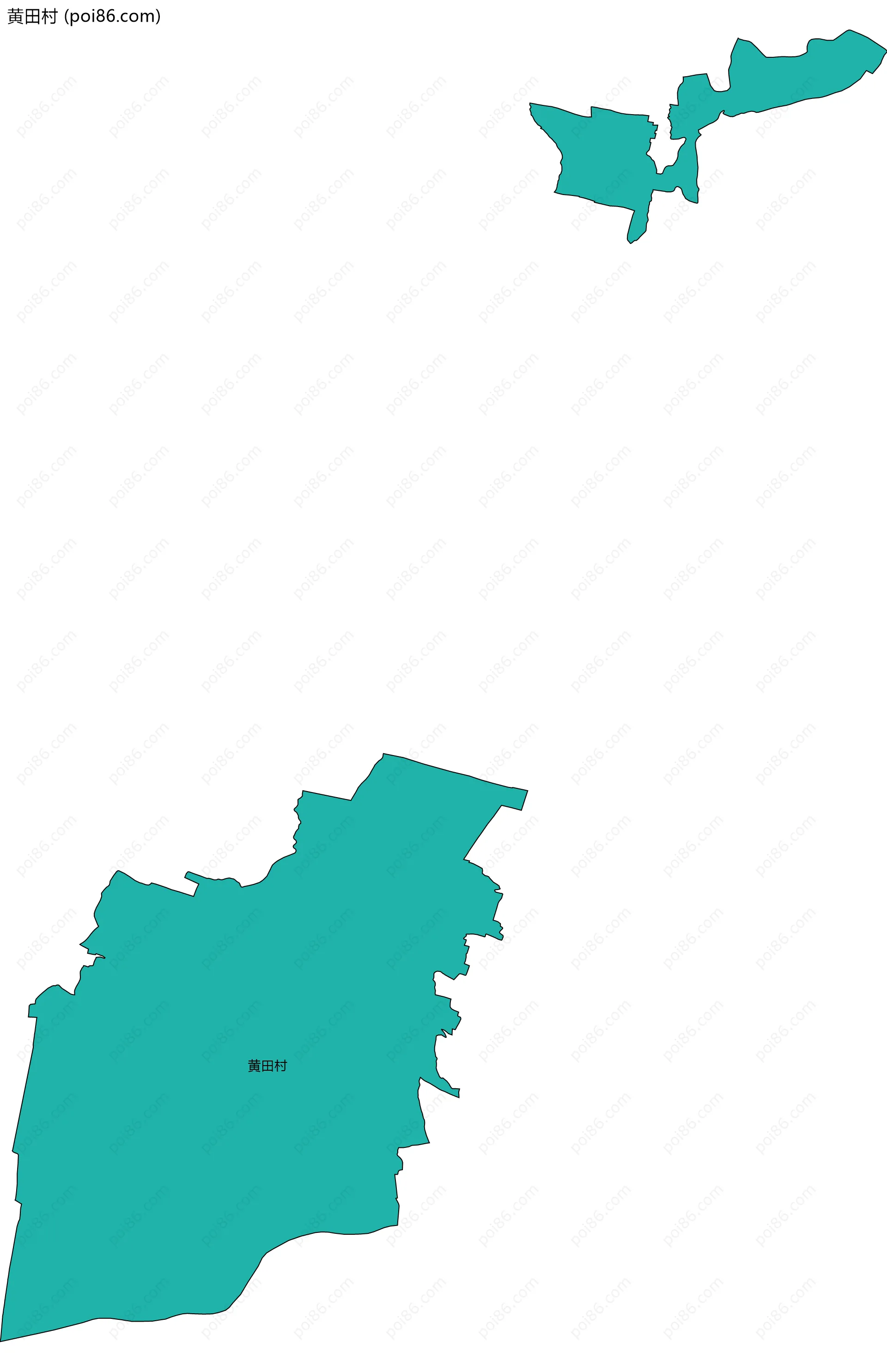 黄田村边界地图