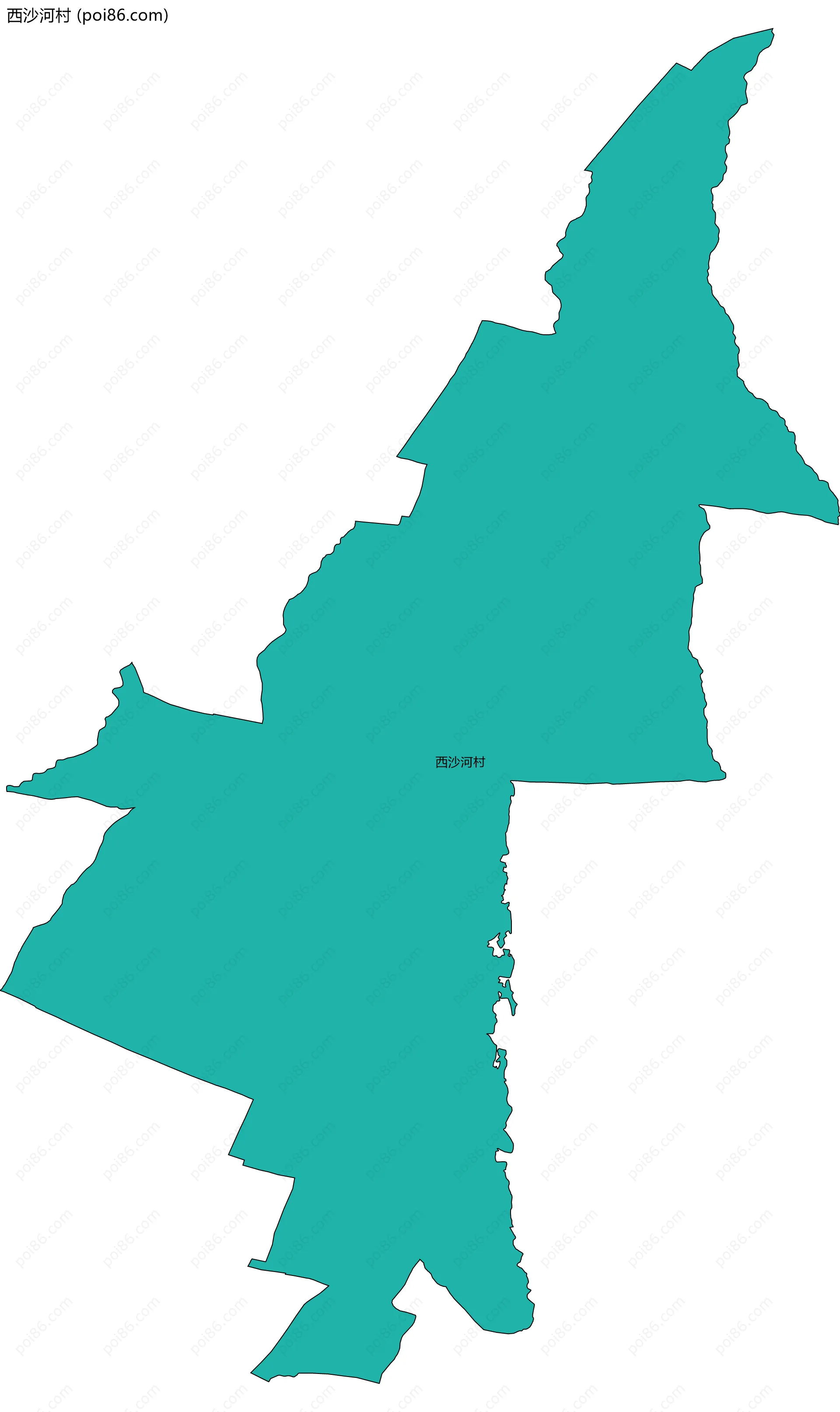 西沙河村边界地图