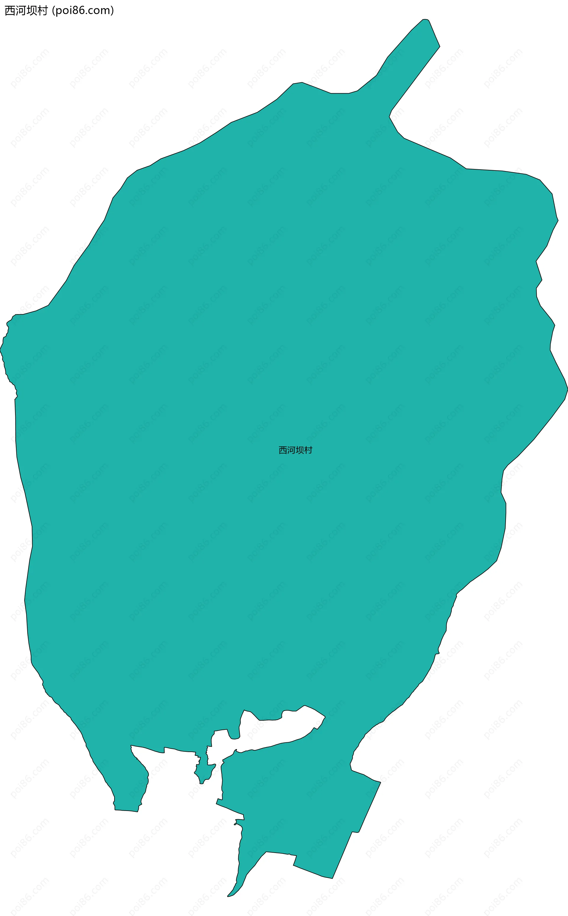 西河坝村边界地图