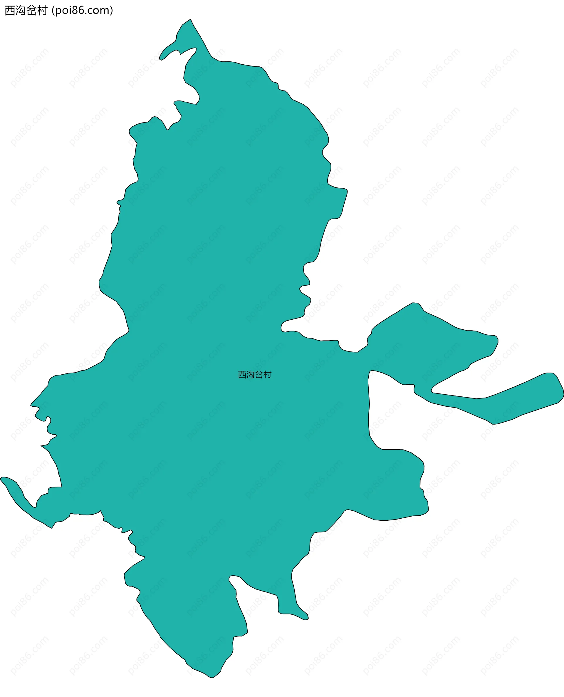 西沟岔村边界地图