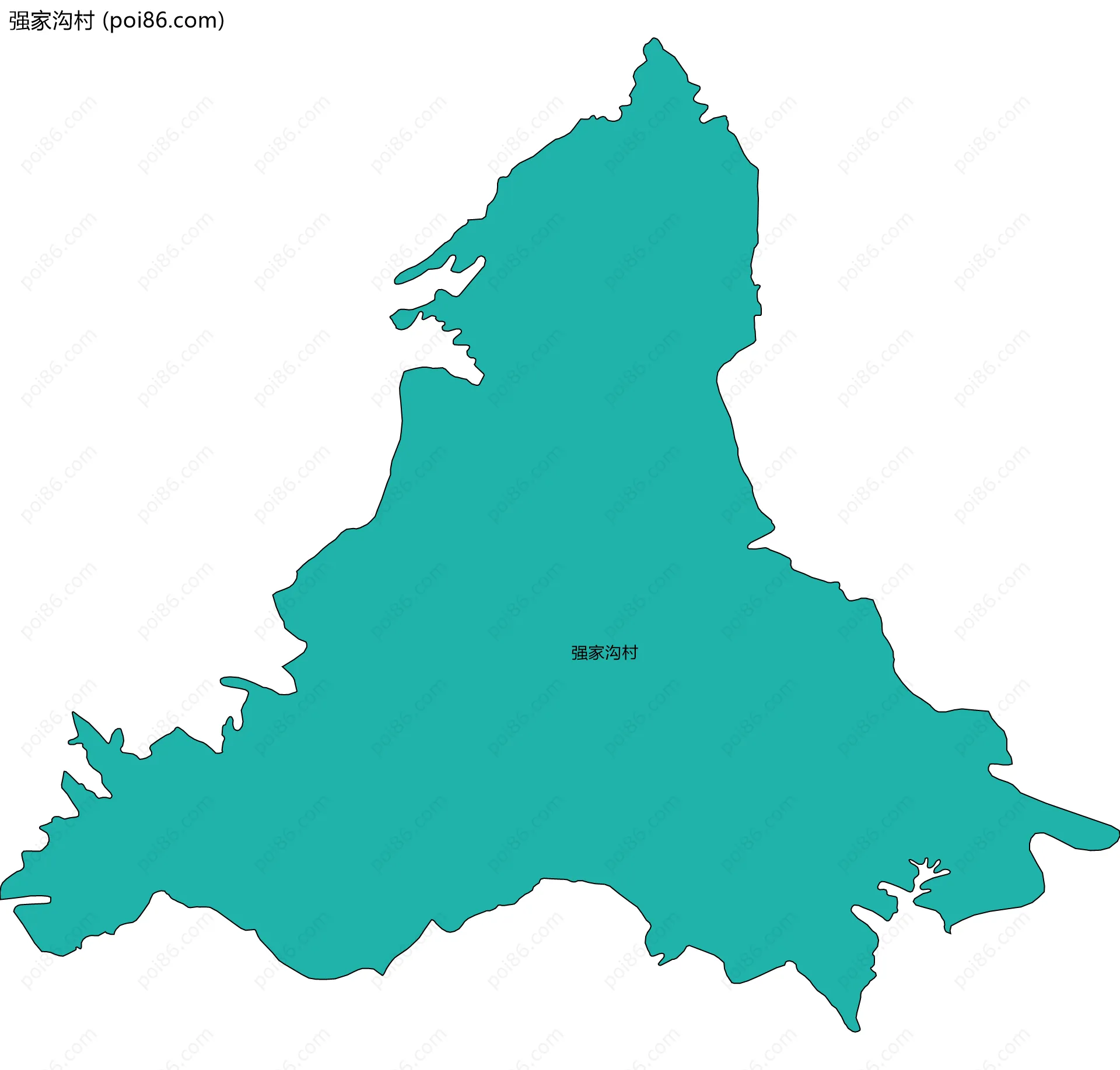 强家沟村边界地图