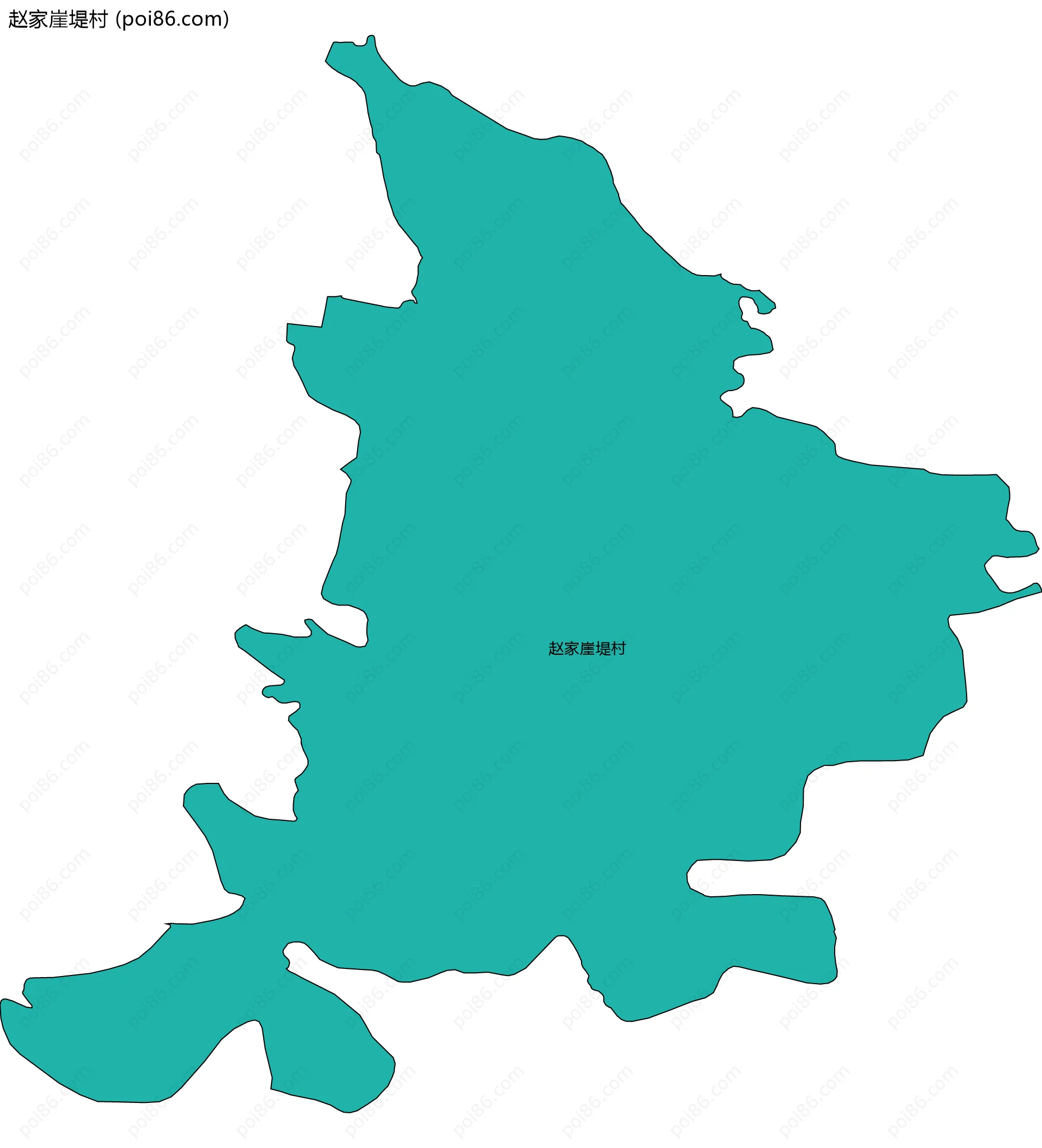 赵家崖堤村边界地图