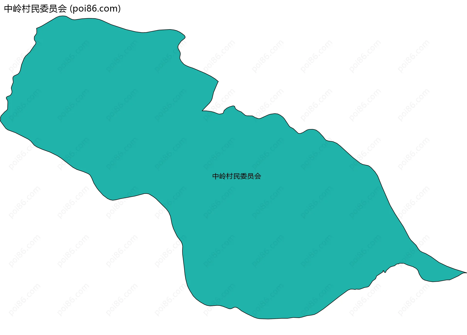 中岭村民委员会边界地图