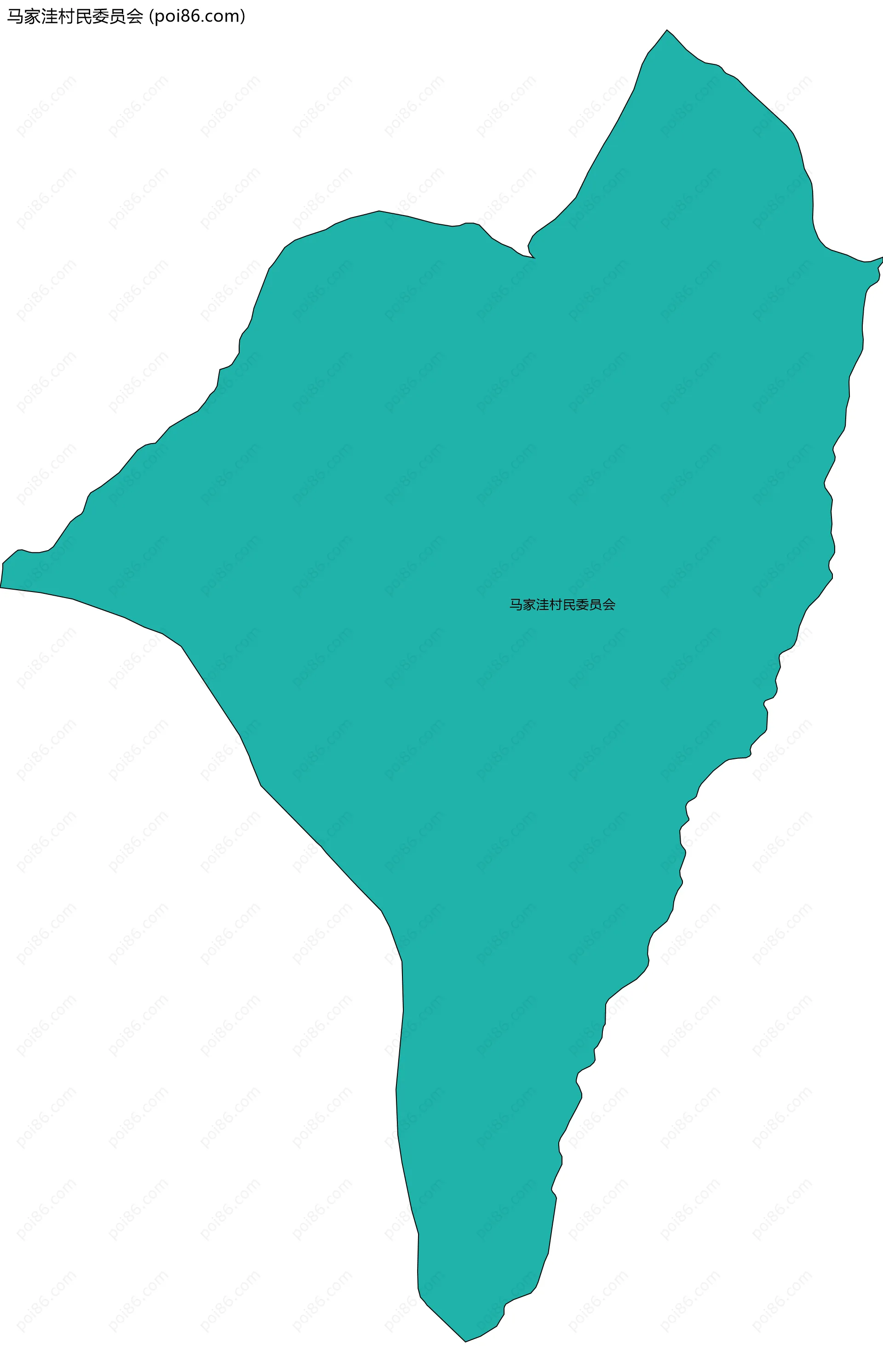 马家洼村民委员会边界地图