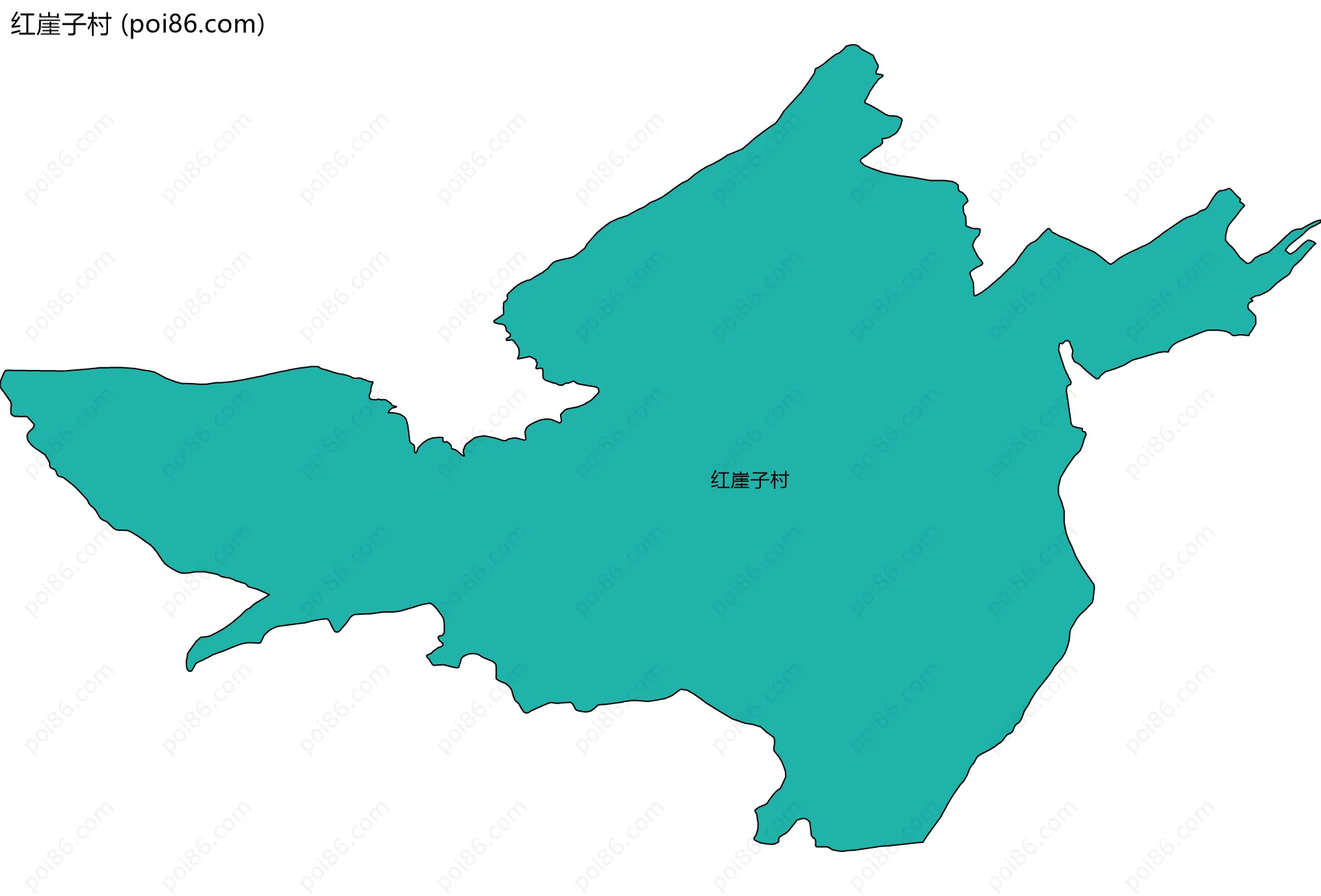 红崖子村边界地图