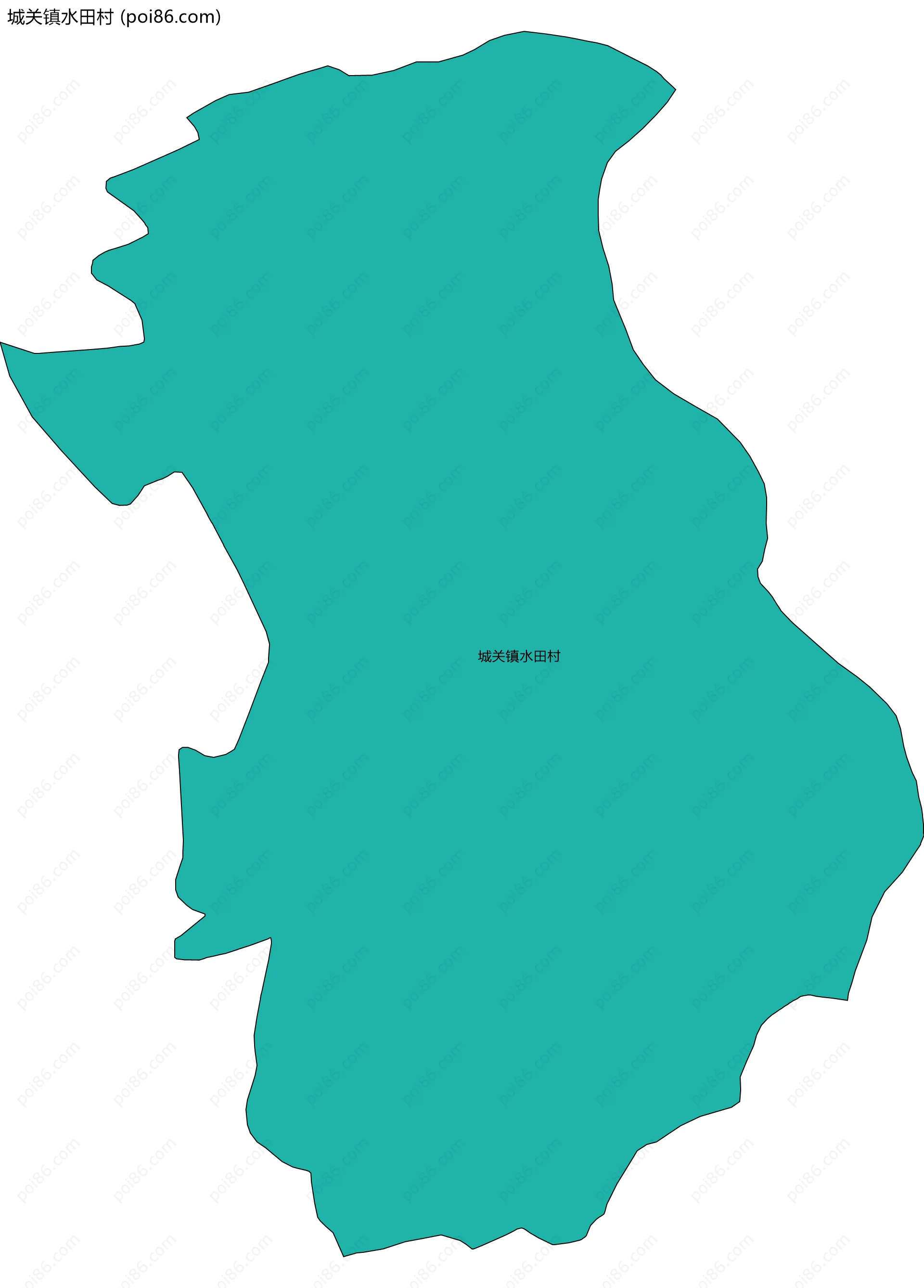 城关镇水田村边界地图