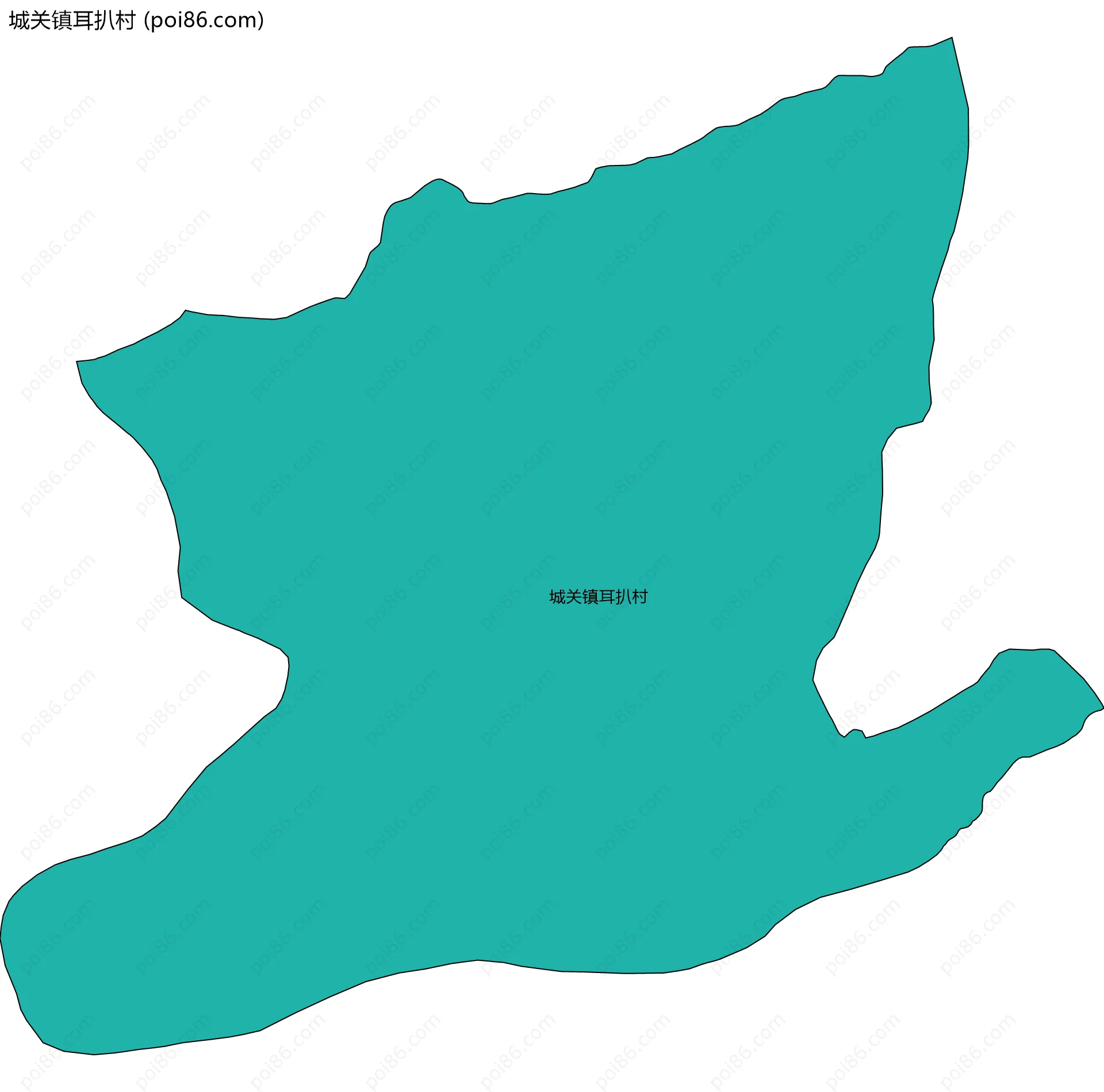 城关镇耳扒村边界地图