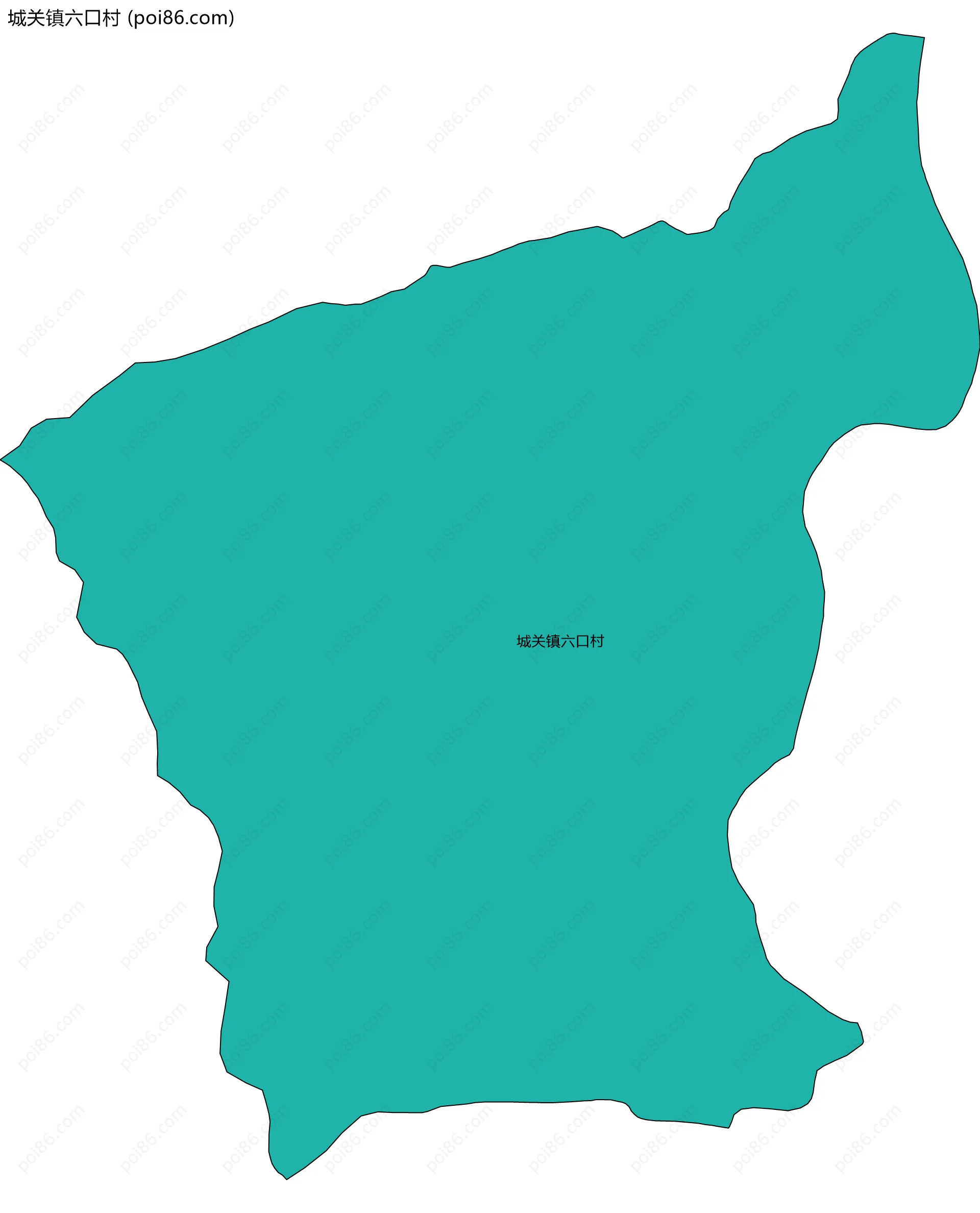 城关镇六口村边界地图