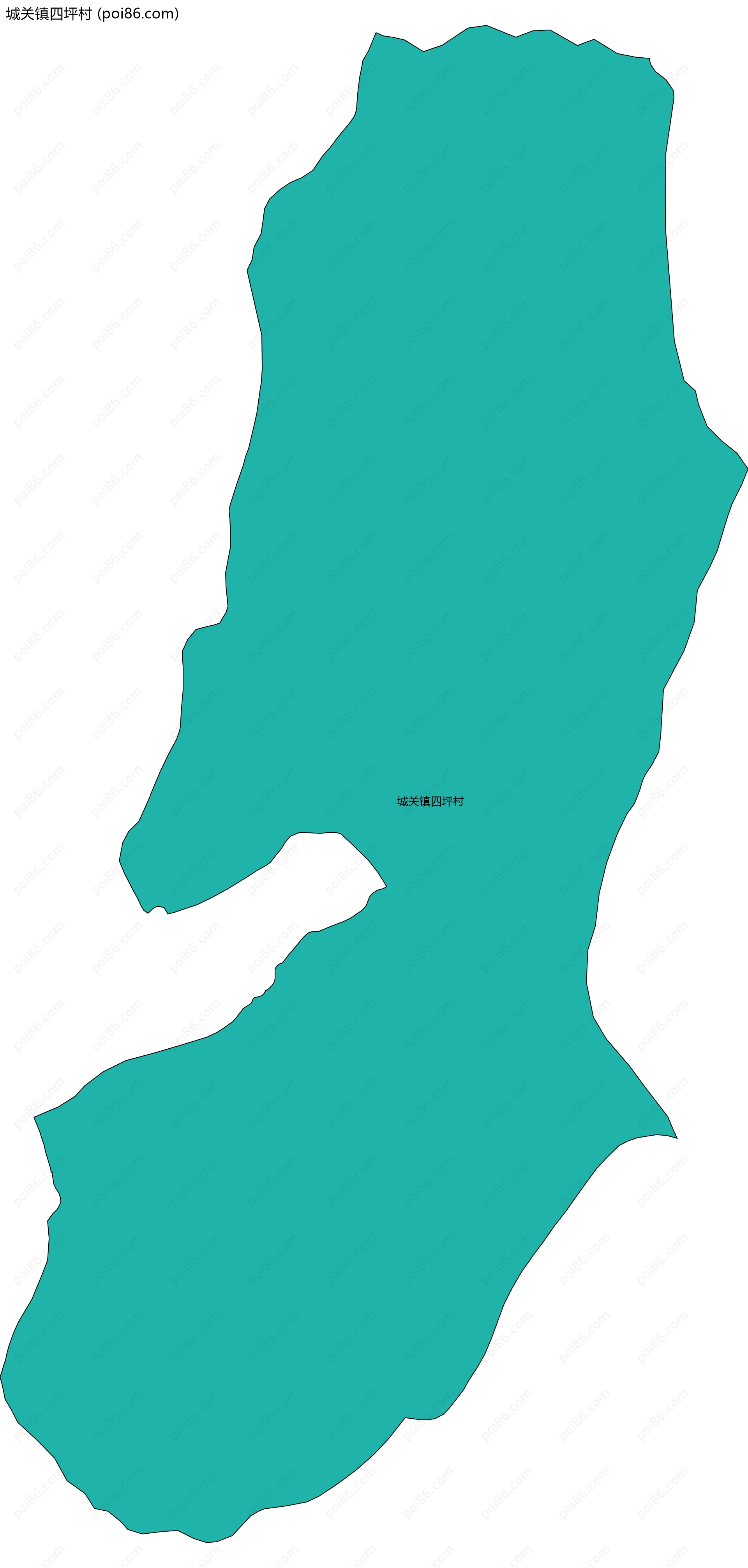 城关镇四坪村边界地图