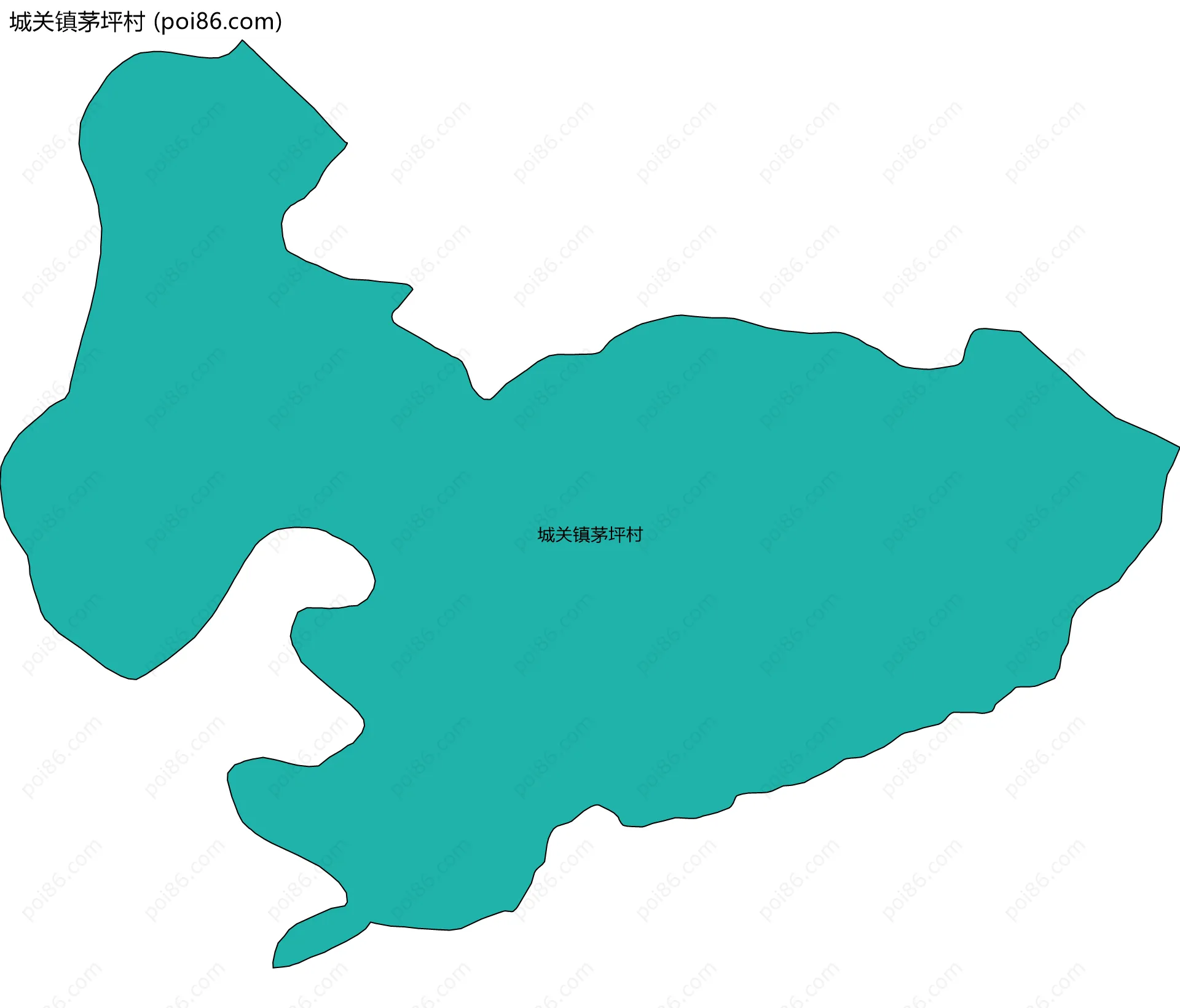 城关镇茅坪村边界地图