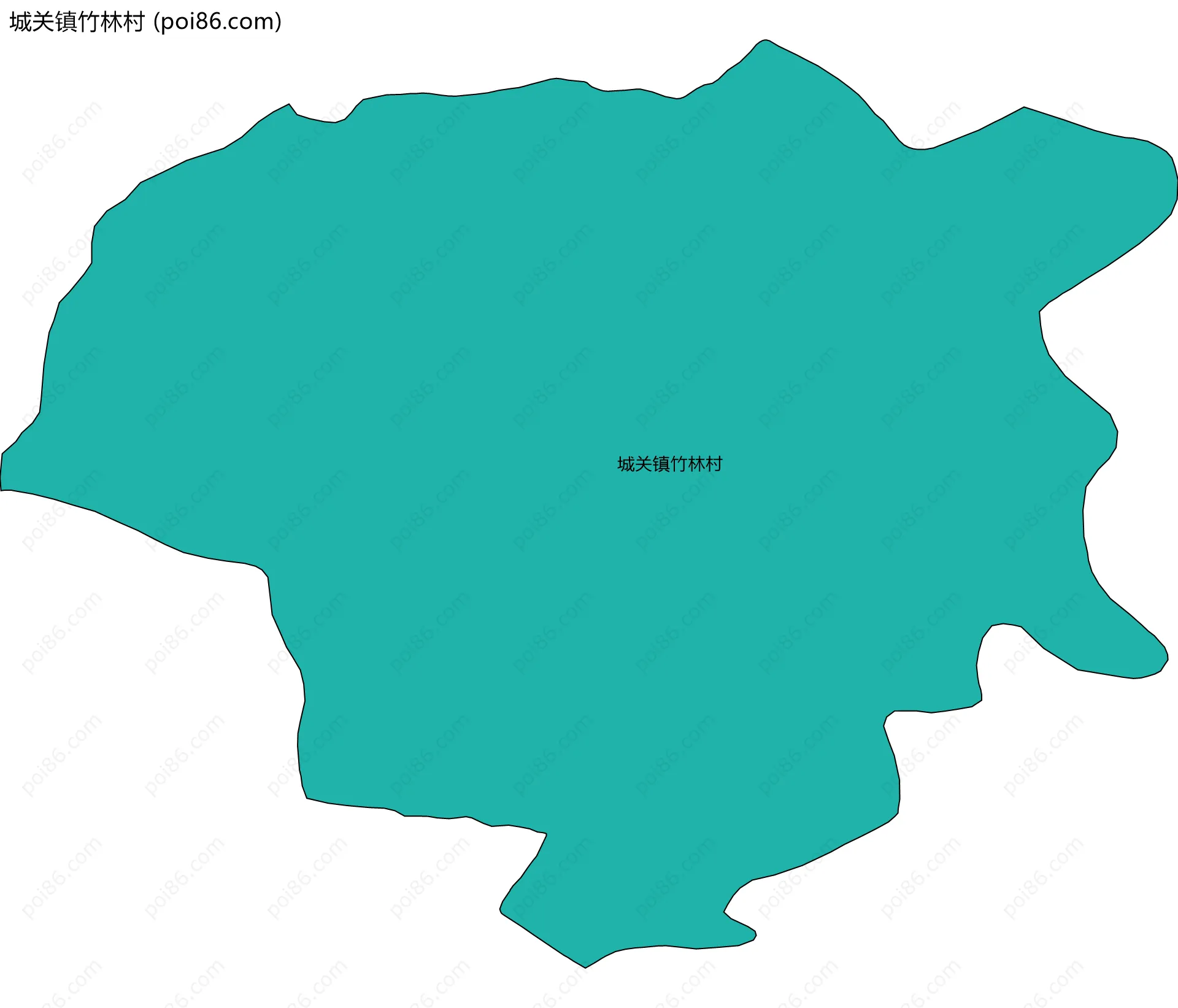 城关镇竹林村边界地图