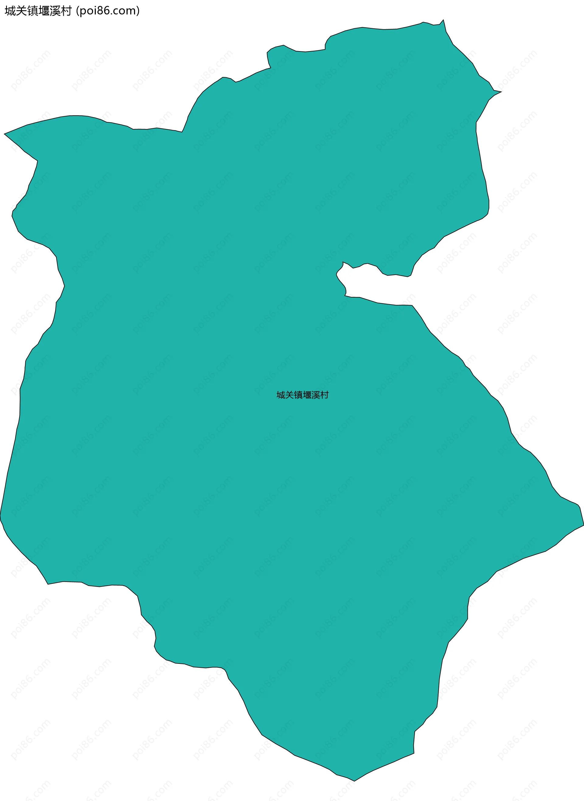 城关镇堰溪村边界地图