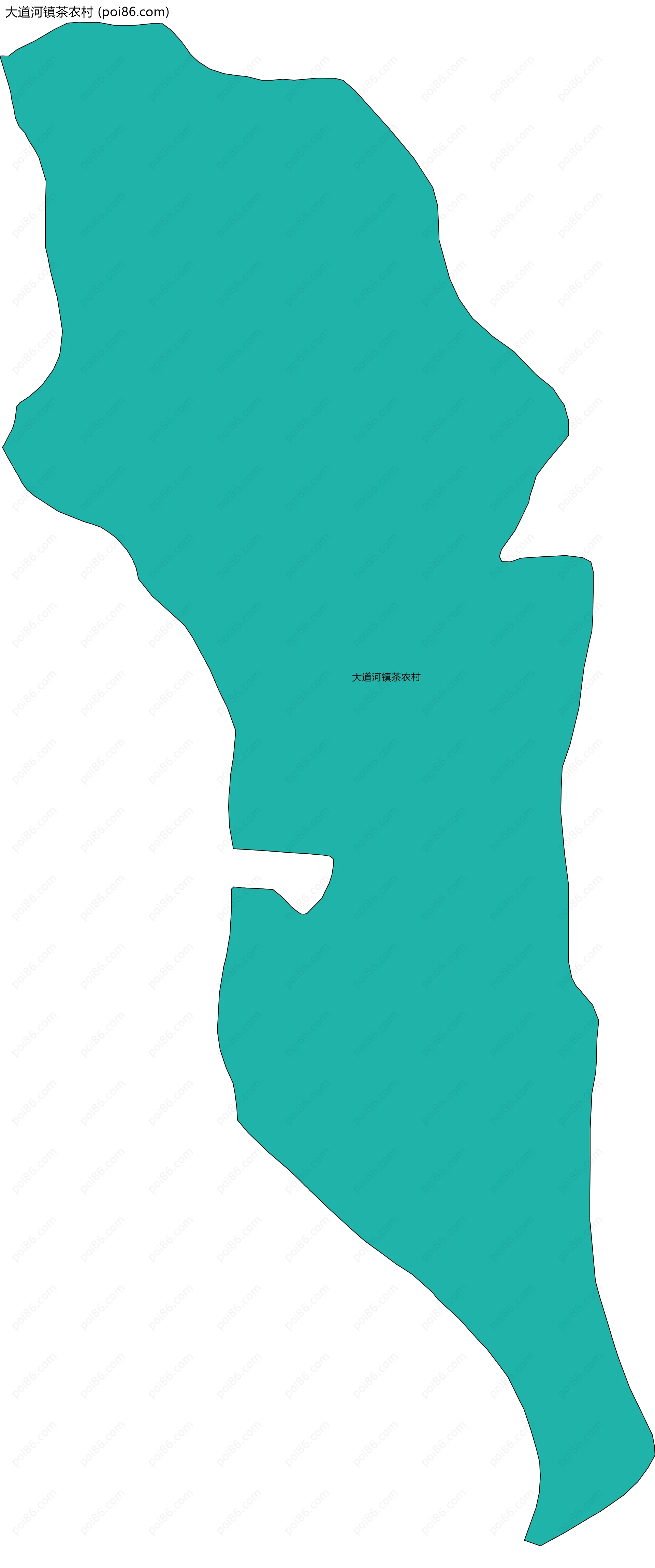 大道河镇茶农村边界地图