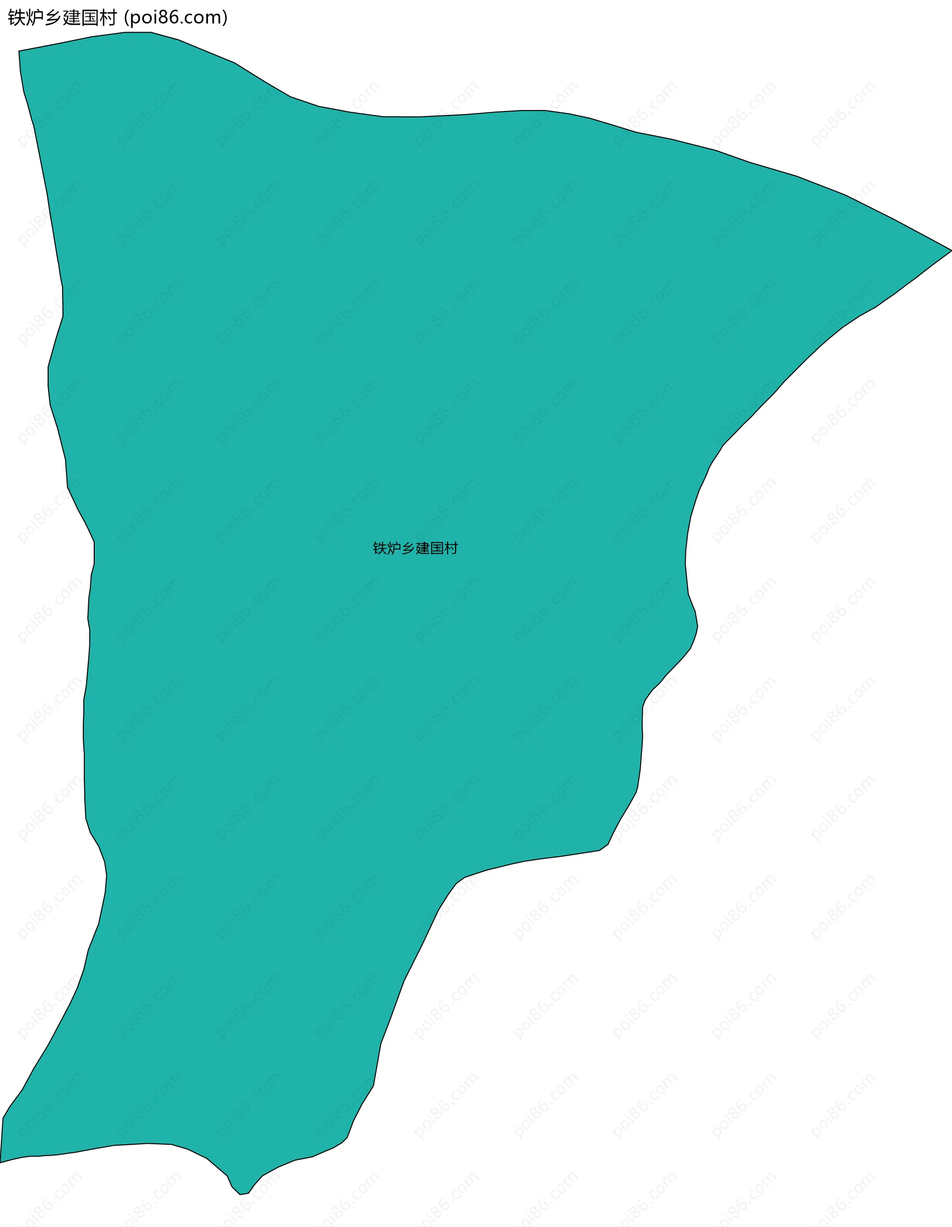 铁炉乡建国村边界地图