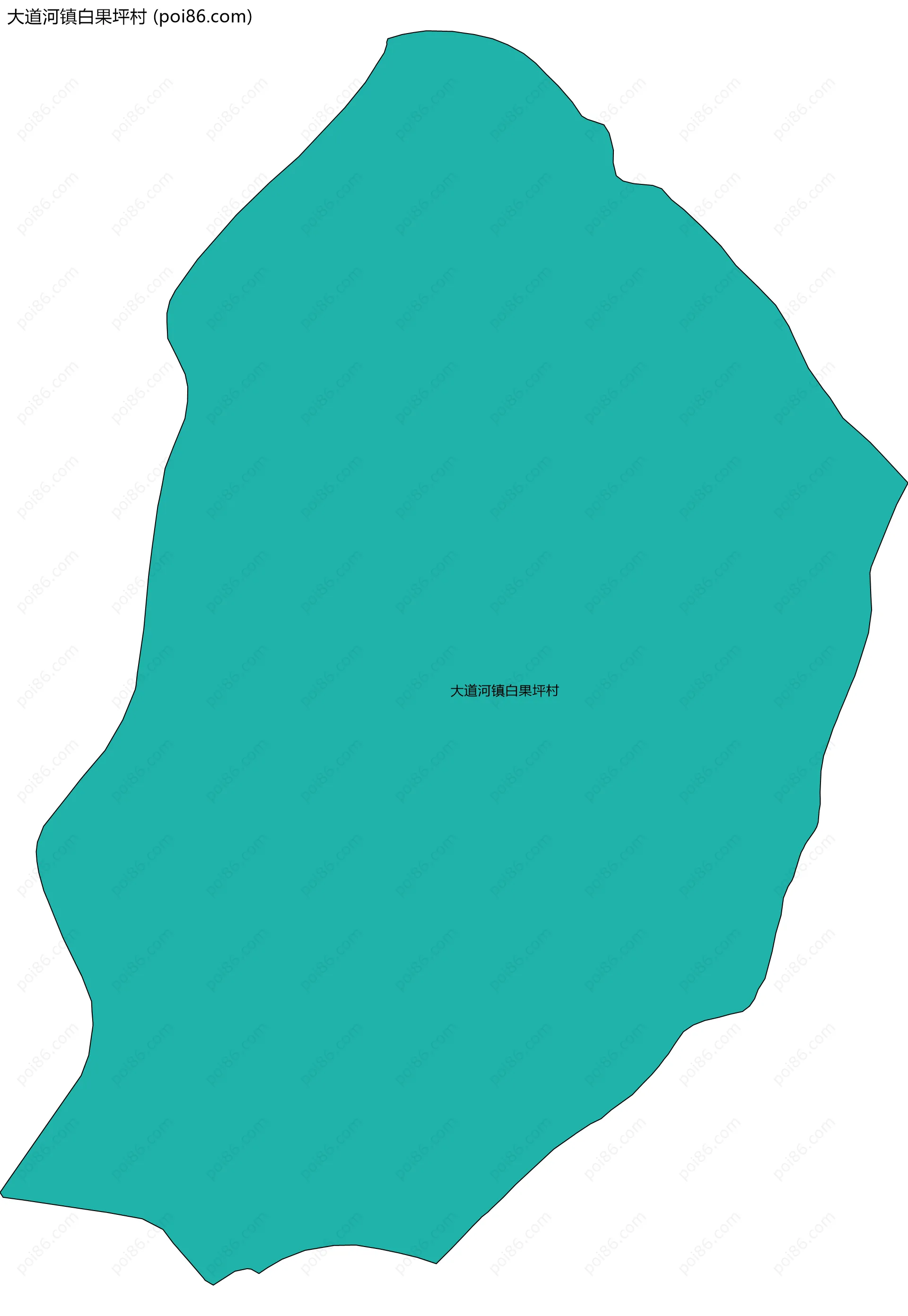 大道河镇白果坪村边界地图
