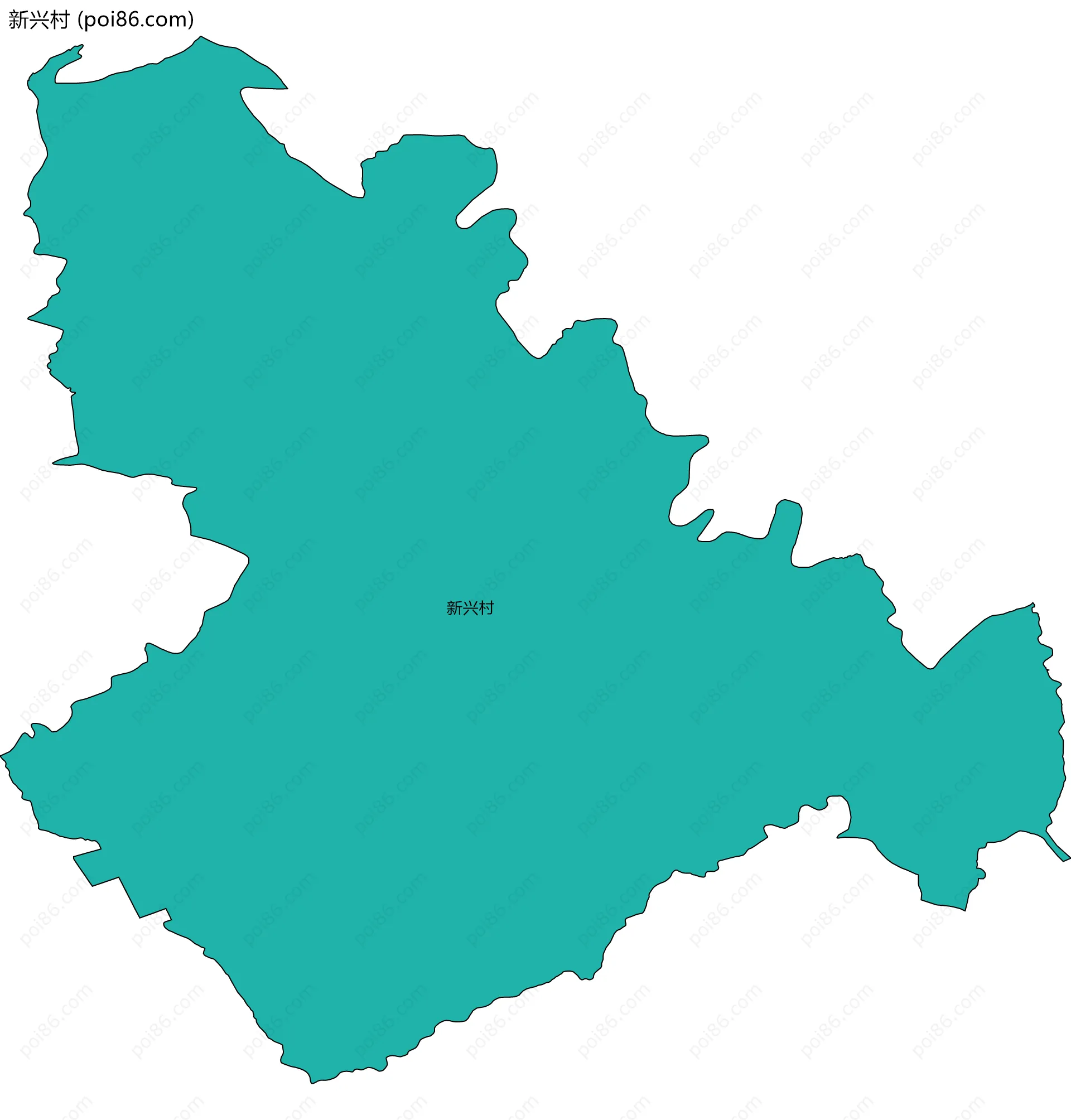 新兴村边界地图