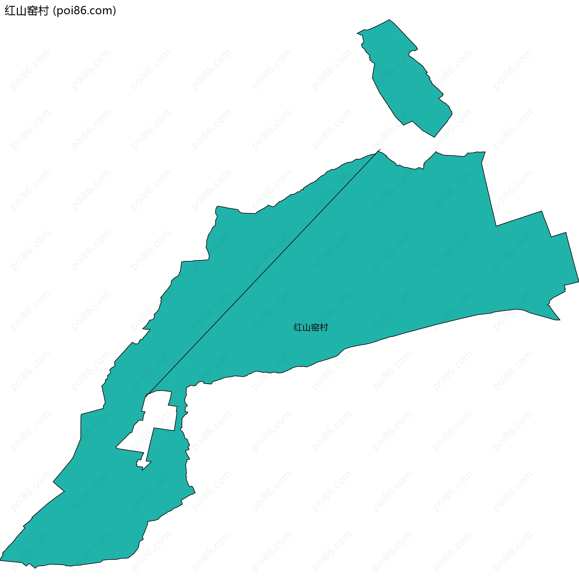 红山窑村边界地图