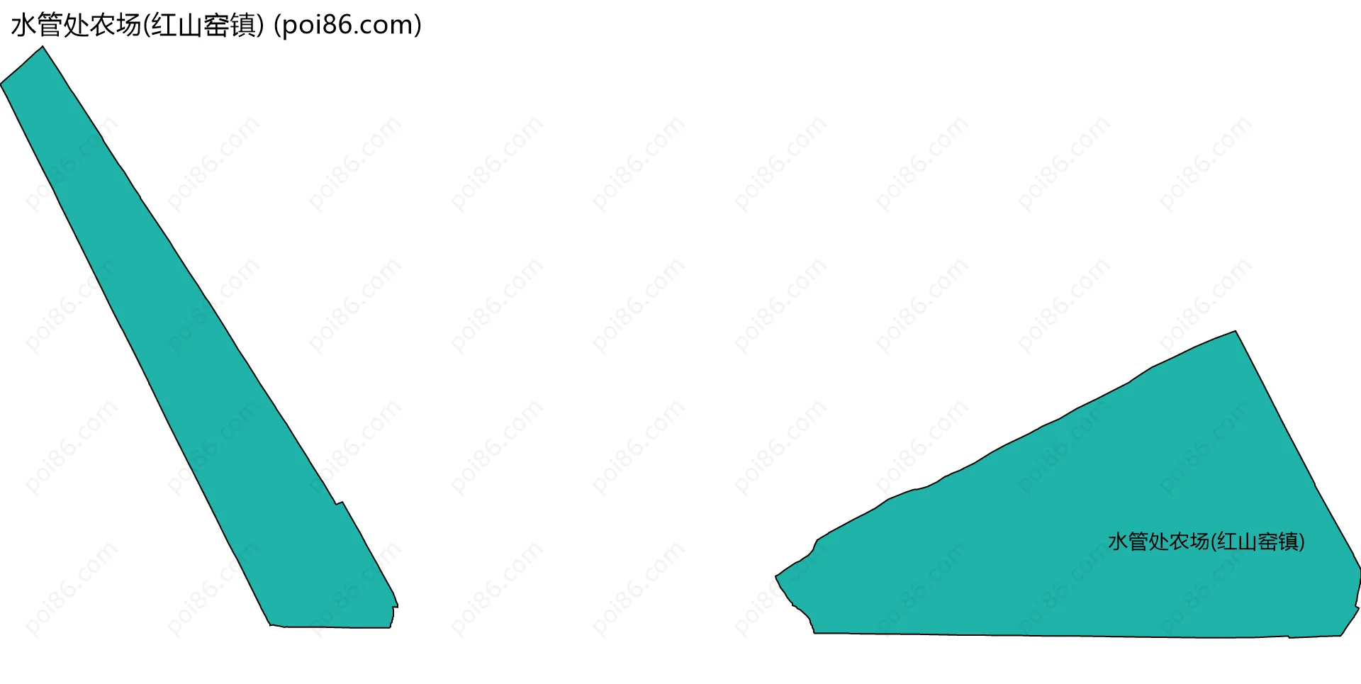 水管处农场(红山窑镇)边界地图