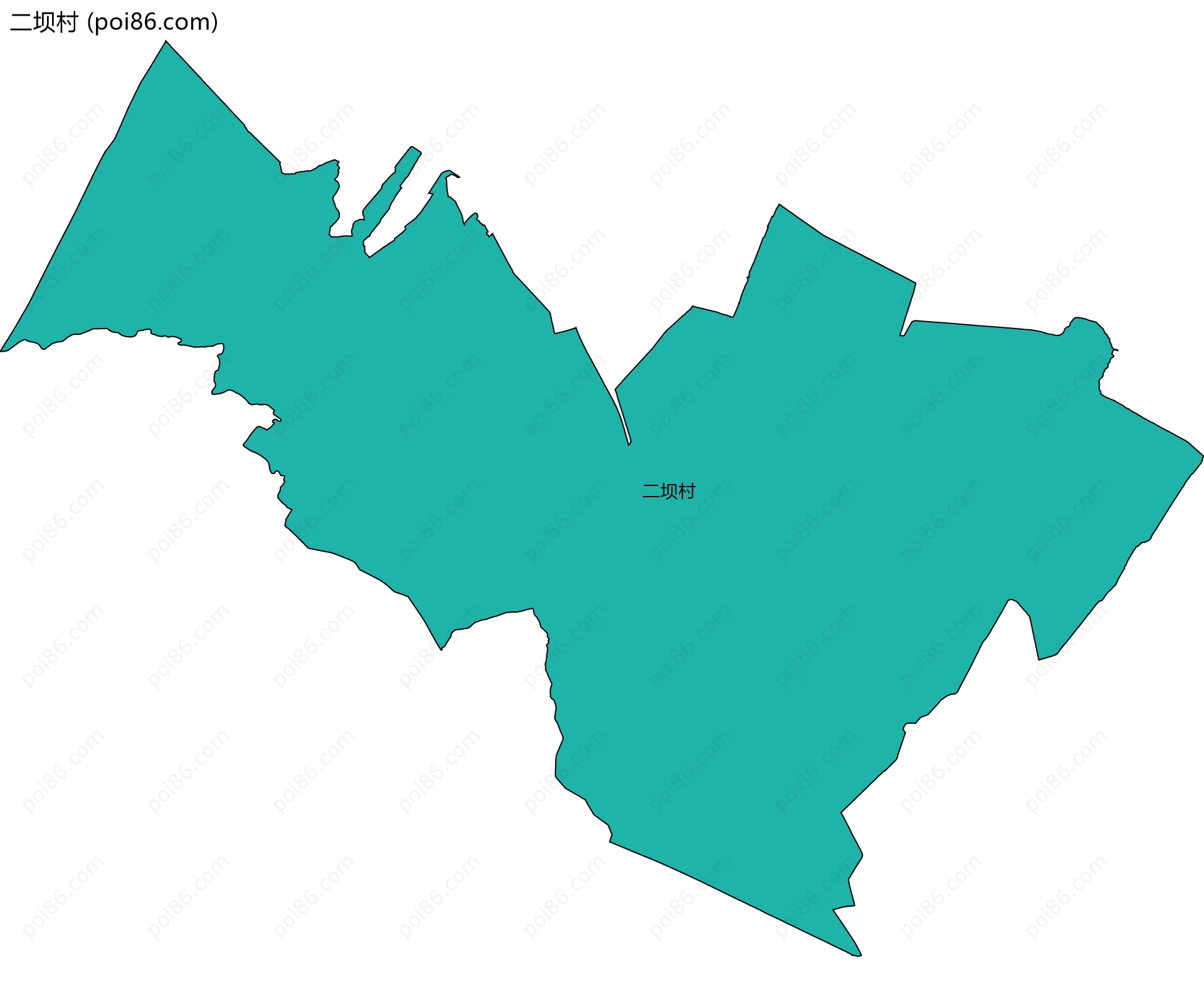 二坝村边界地图