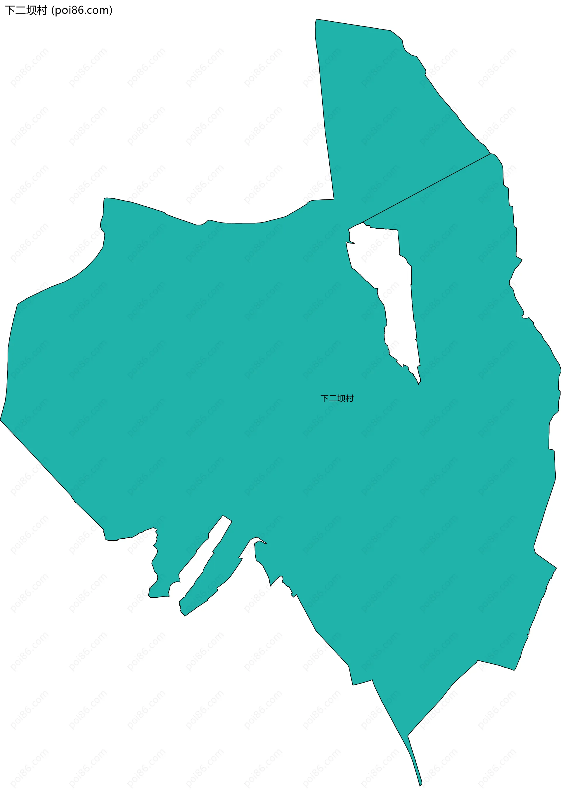 下二坝村边界地图