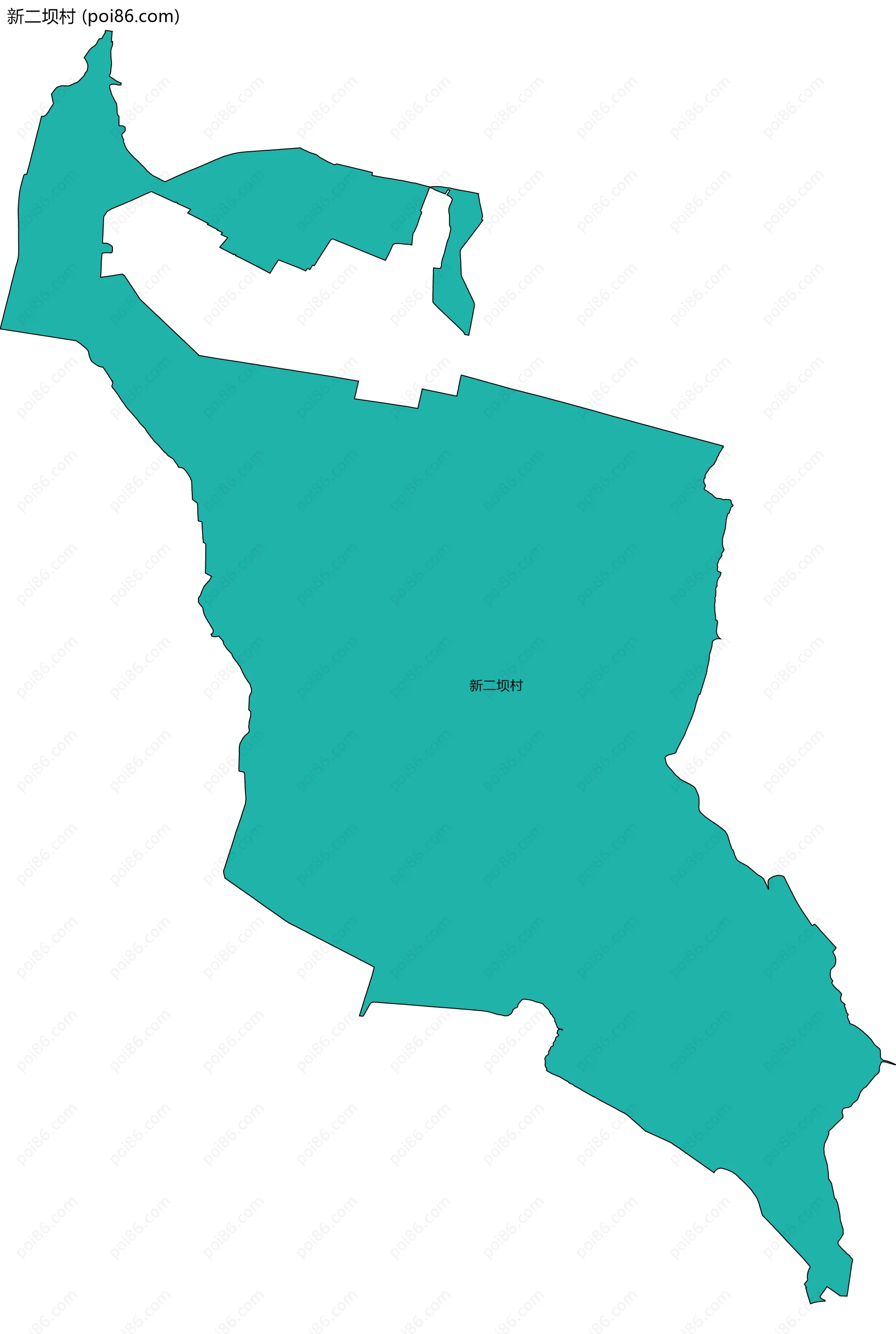 新二坝村边界地图