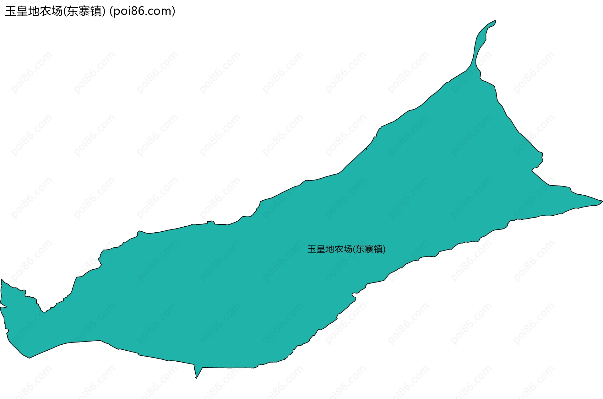玉皇地农场(东寨镇)边界地图