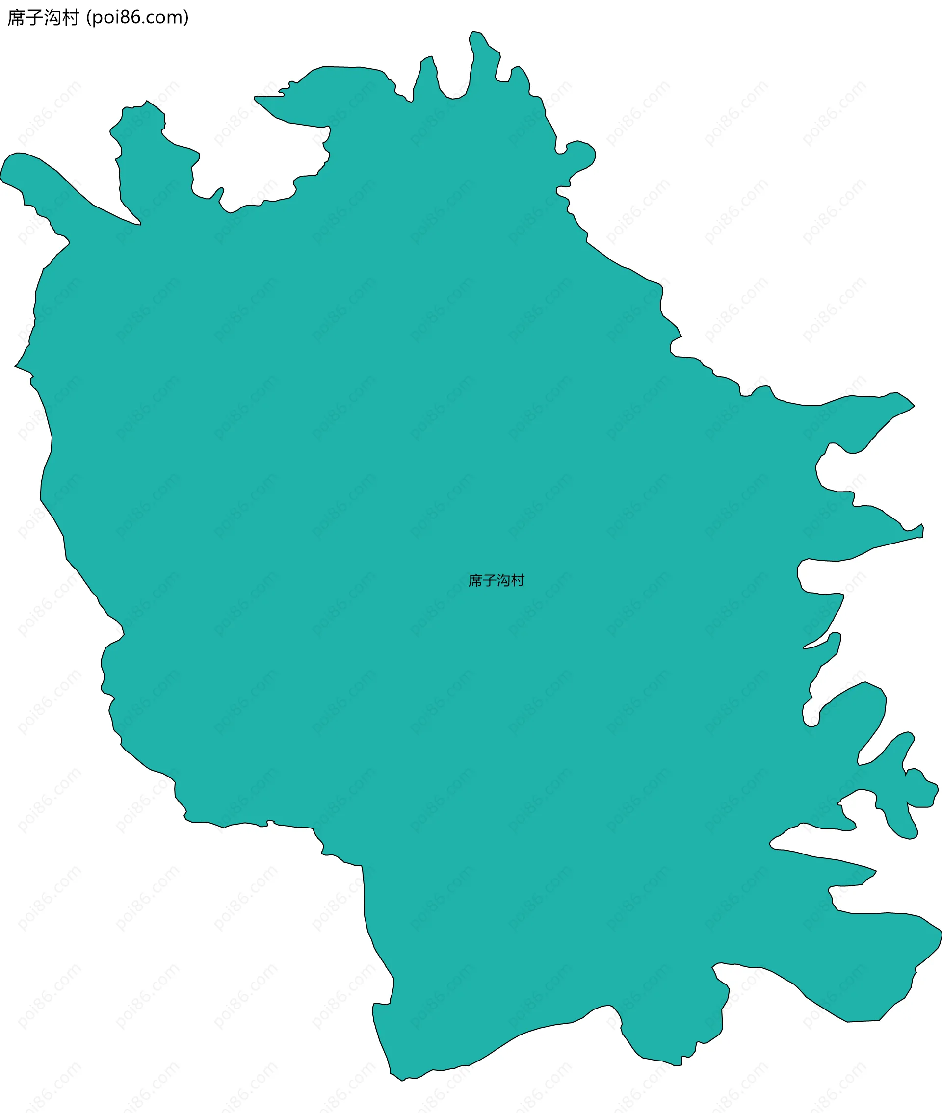 席子沟村边界地图