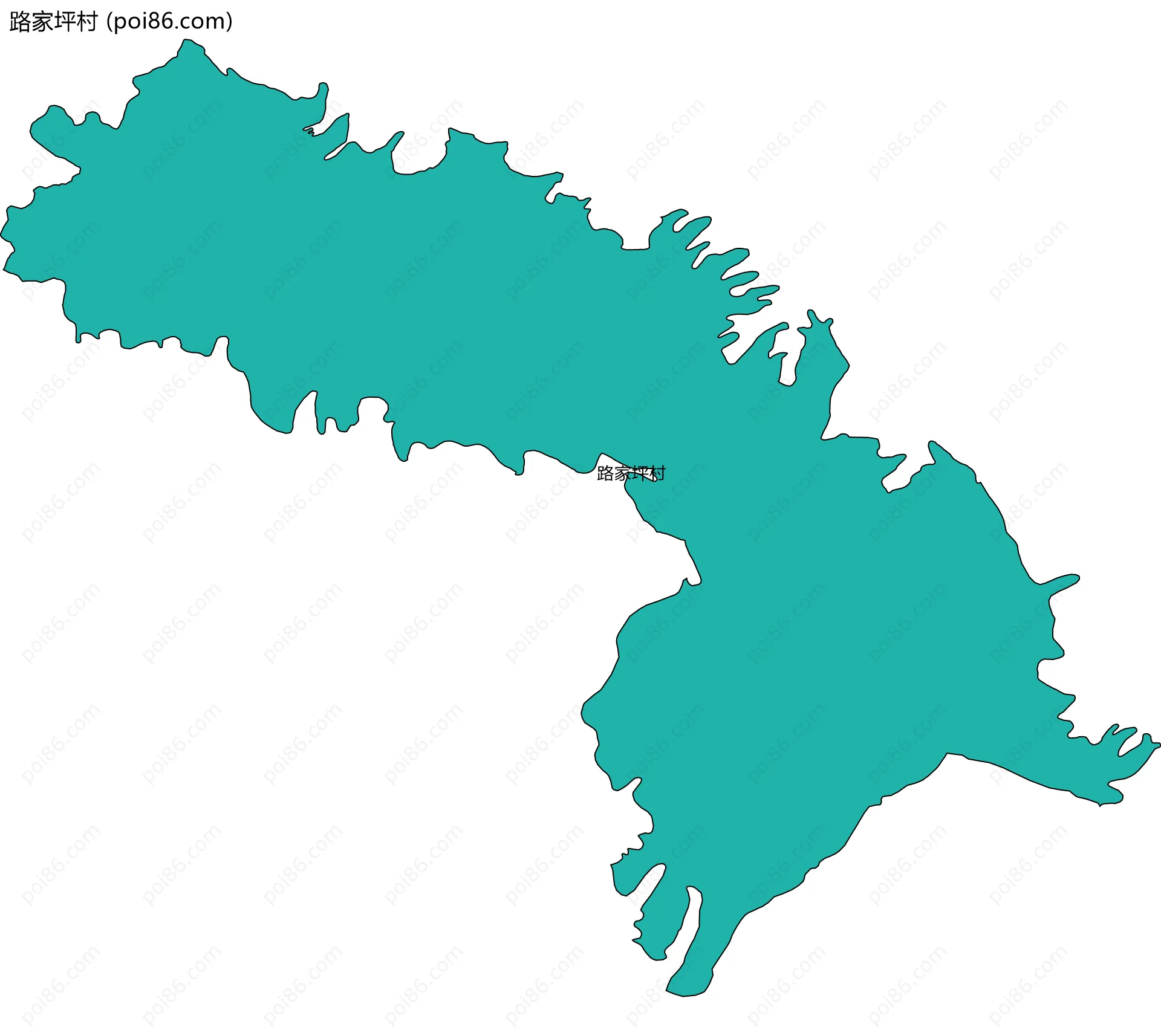 路家坪村边界地图