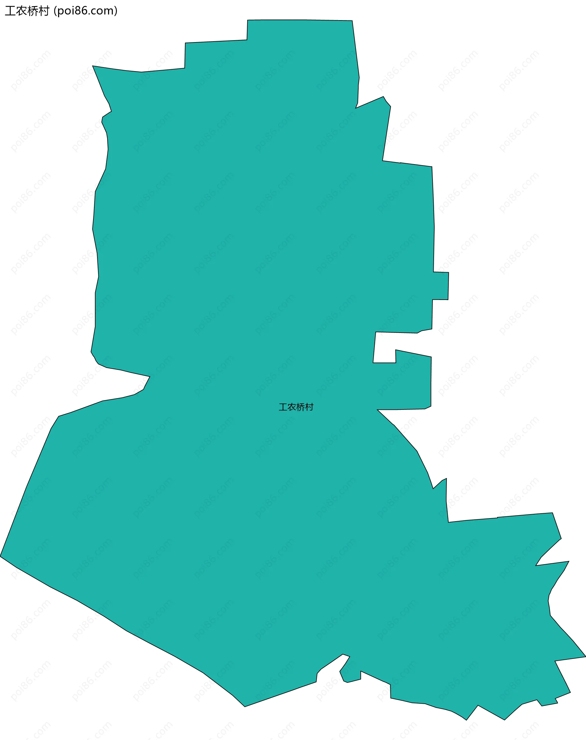 工农桥村边界地图